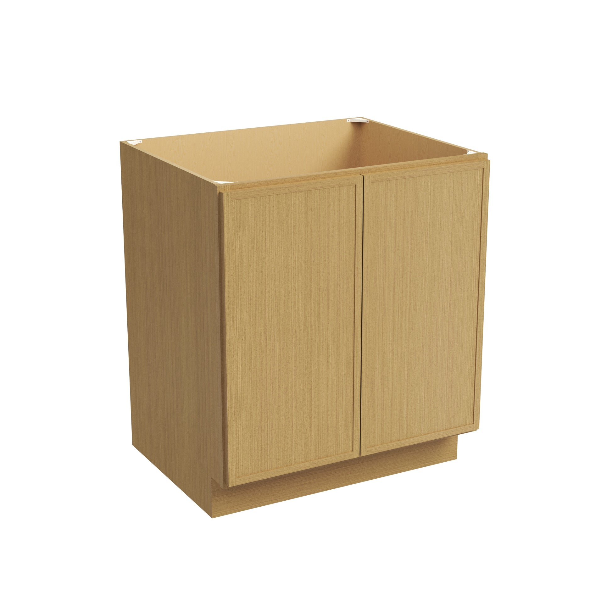 Slim White Oak RTA 24"-36"W x 24"D x 34.5"H Full Height Base Cabinet with 2 Doors & 1 Shelf