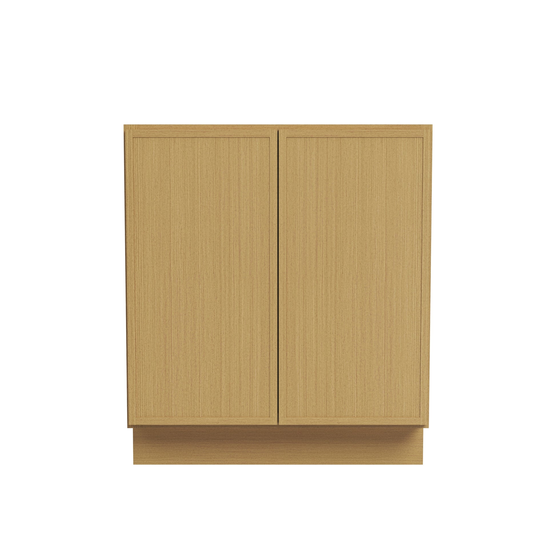 Slim White Oak RTA 24"-36"W x 24"D x 34.5"H Full Height Base Cabinet with 2 Doors & 1 Shelf