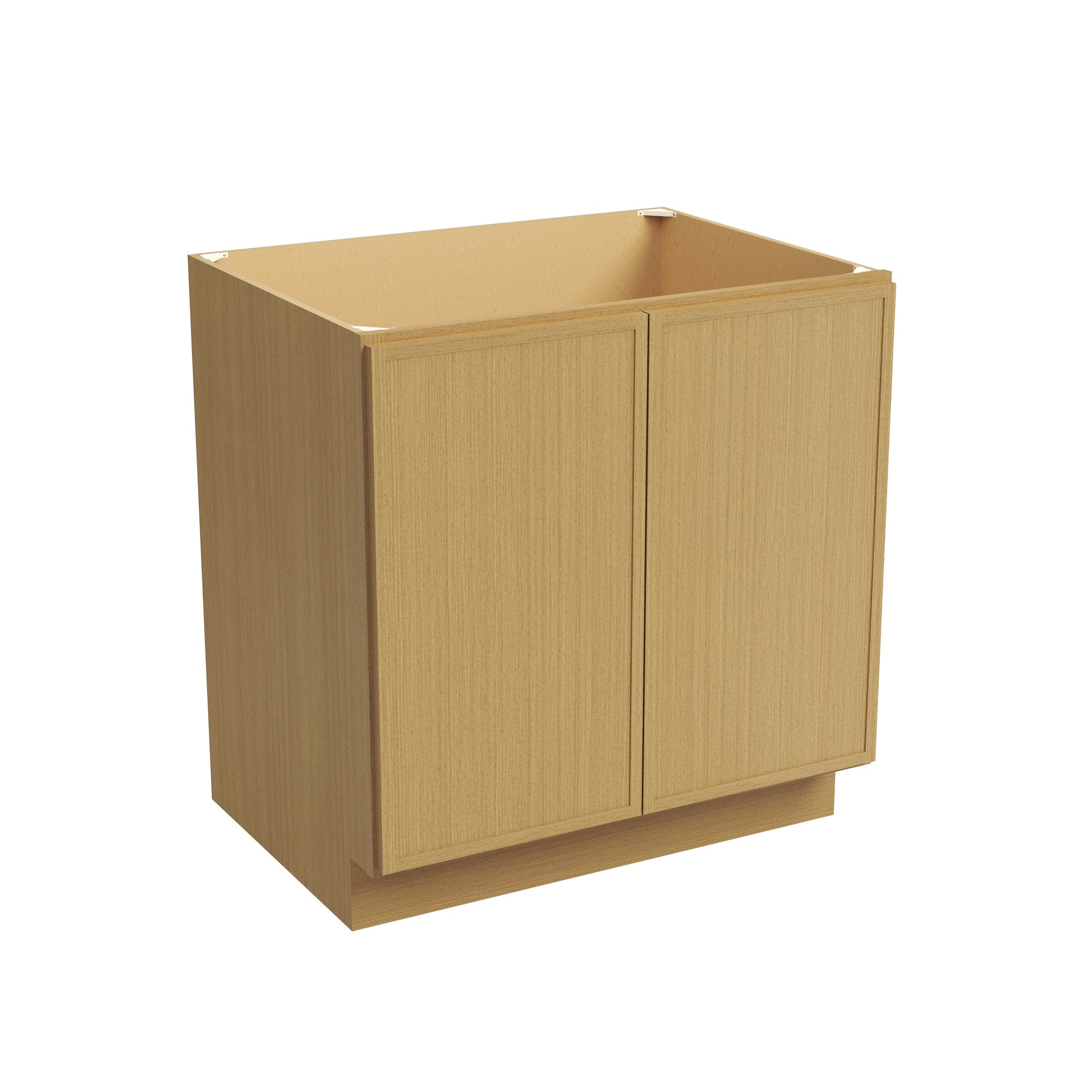 Slim White Oak RTA 24"-36"W x 24"D x 34.5"H Full Height Base Cabinet with 2 Doors & 1 Shelf