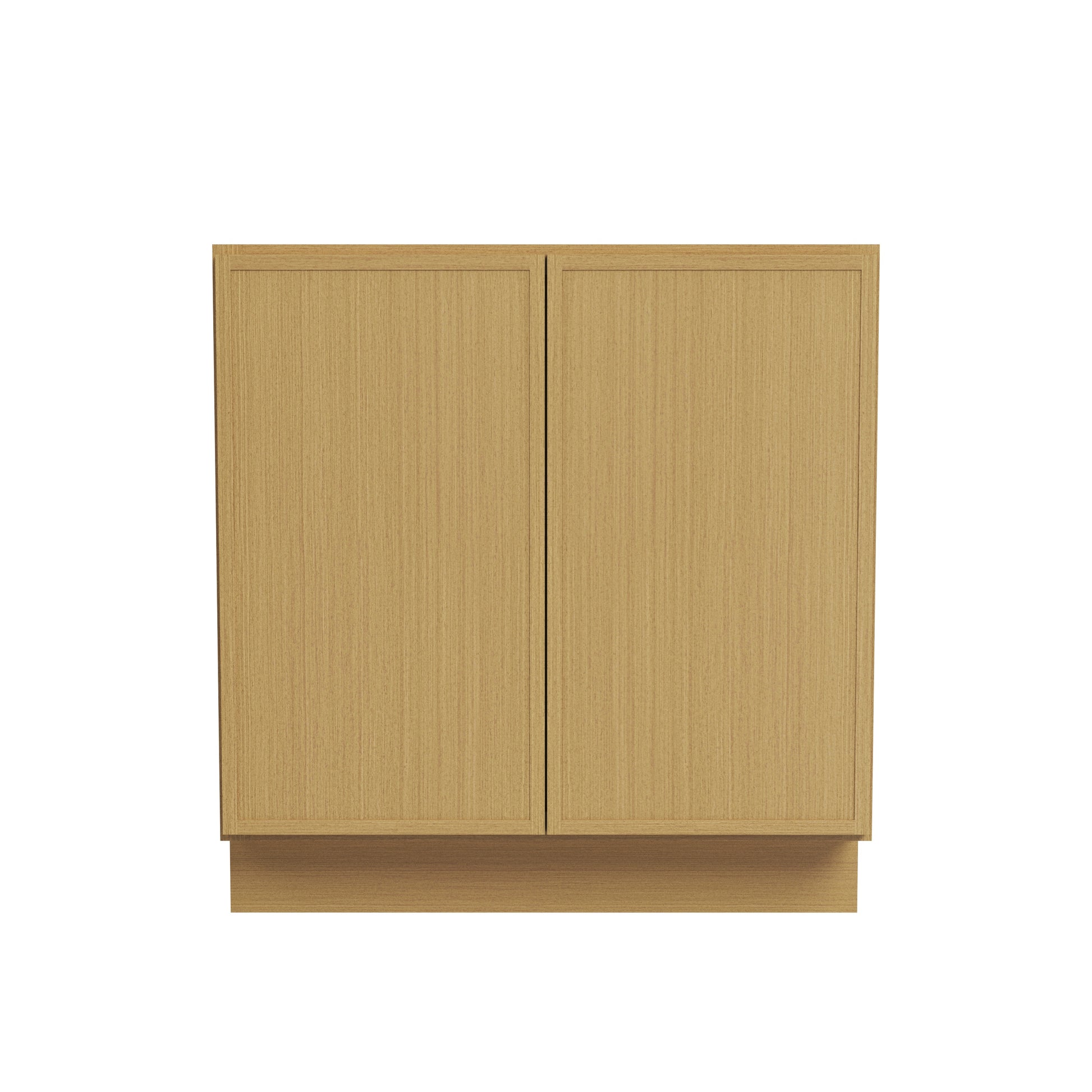 Slim White Oak RTA 24"-36"W x 24"D x 34.5"H Full Height Base Cabinet with 2 Doors & 1 Shelf