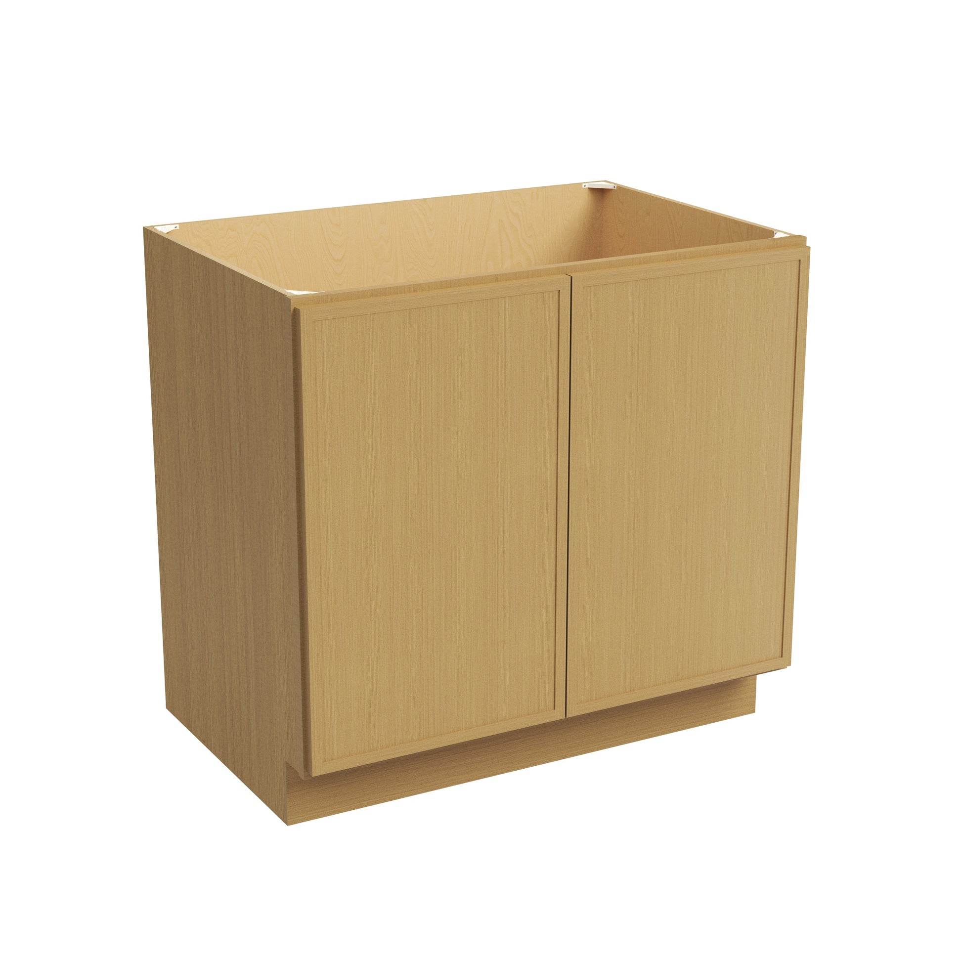 Slim White Oak RTA 24"-36"W x 24"D x 34.5"H Full Height Base Cabinet with 2 Doors & 1 Shelf
