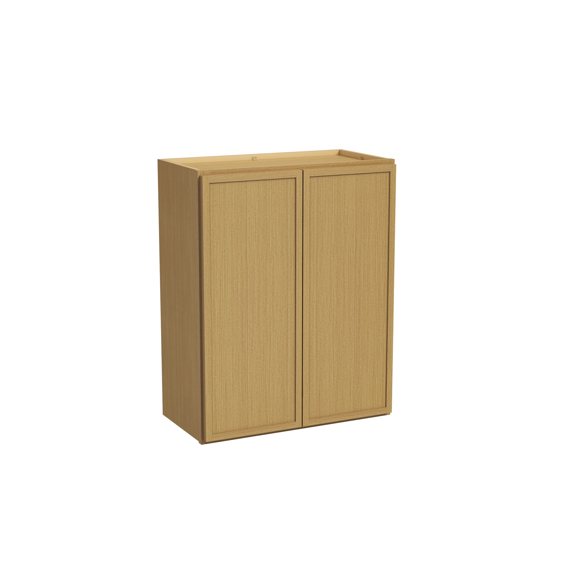Slim White Oak RTA 24"-39"W x 12"D x 30"H Standard Wall Cabinet with 2 Doors & 2 Shelves