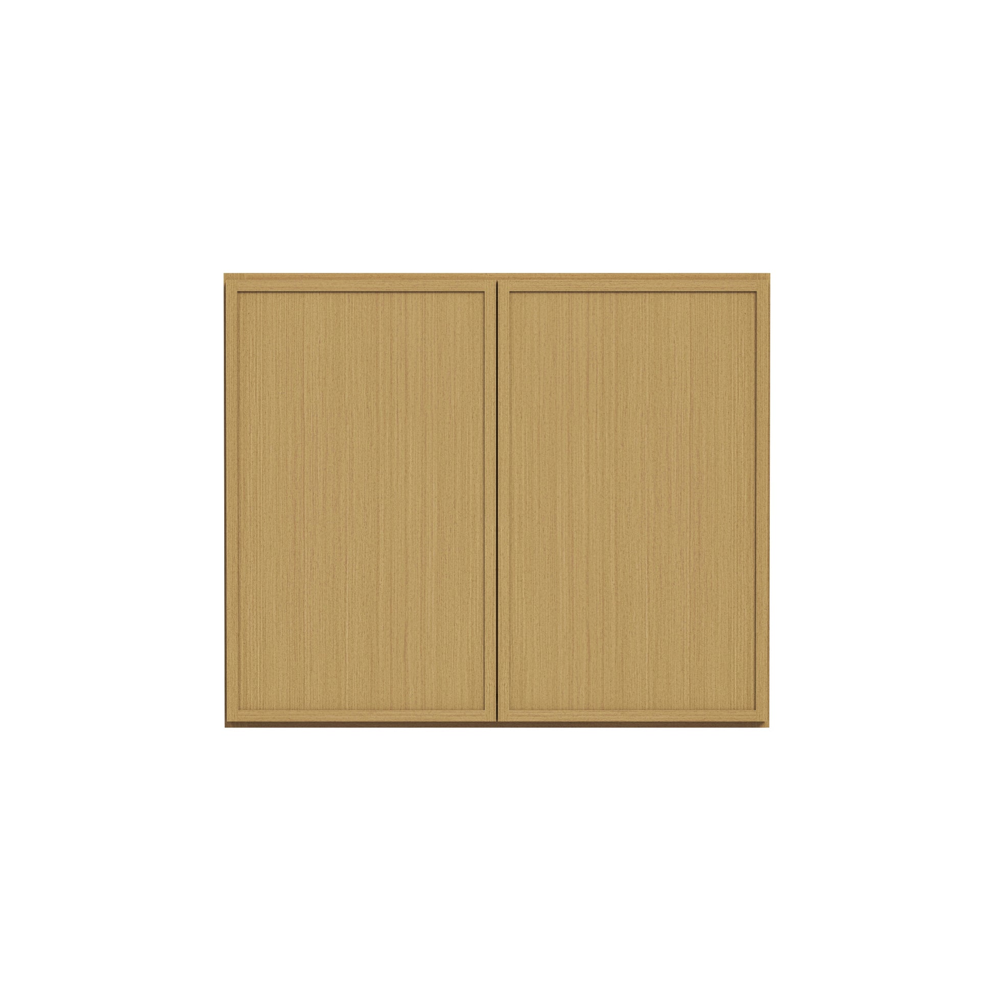 Slim White Oak RTA 24"-39"W x 12"D x 30"H Standard Wall Cabinet with 2 Doors & 2 Shelves