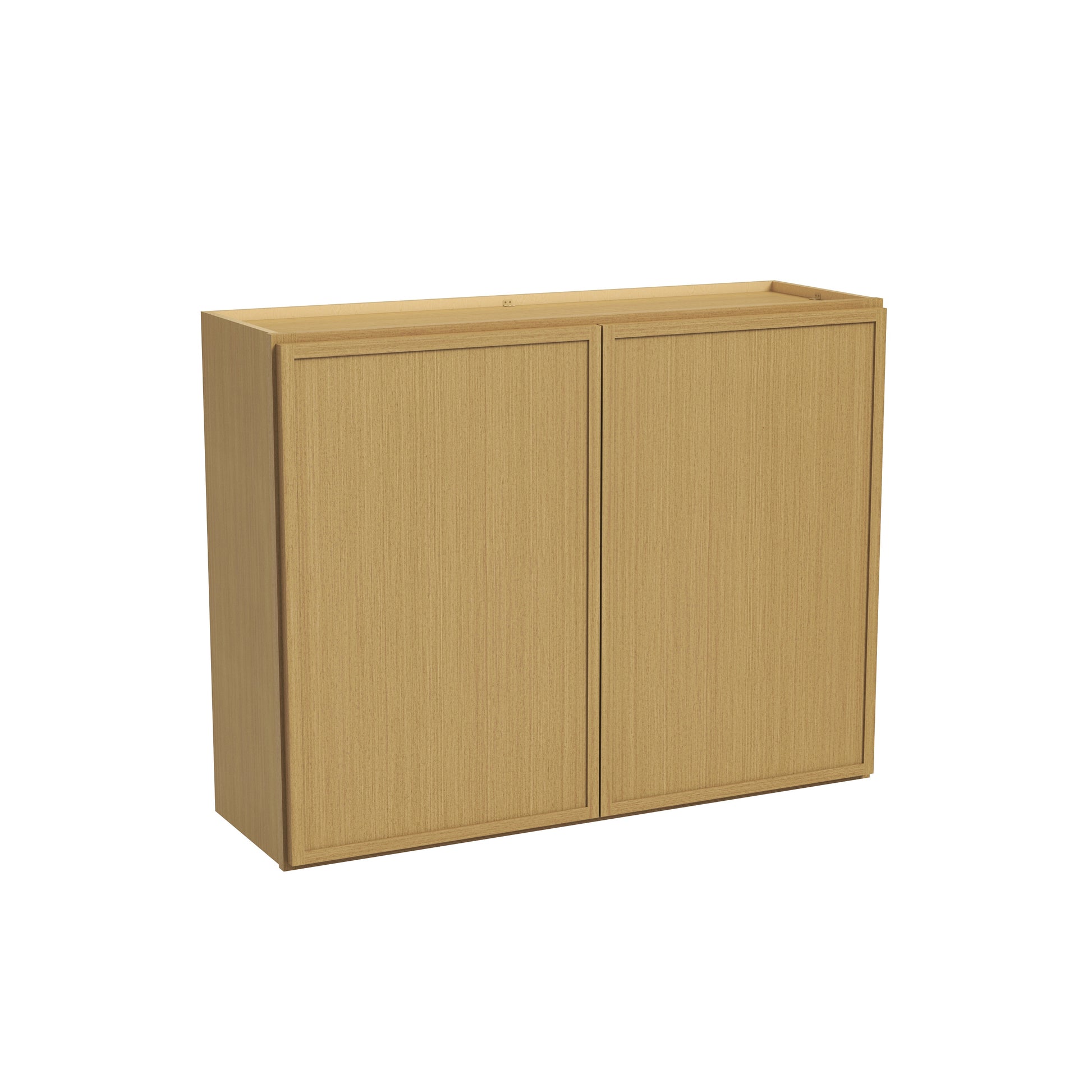 Slim White Oak RTA 24"-39"W x 12"D x 30"H Standard Wall Cabinet with 2 Doors & 2 Shelves