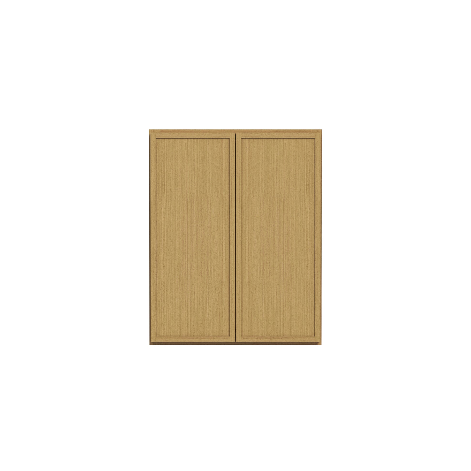Slim White Oak RTA 24"-39"W x 12"D x 30"H Standard Wall Cabinet with 2 Doors & 2 Shelves