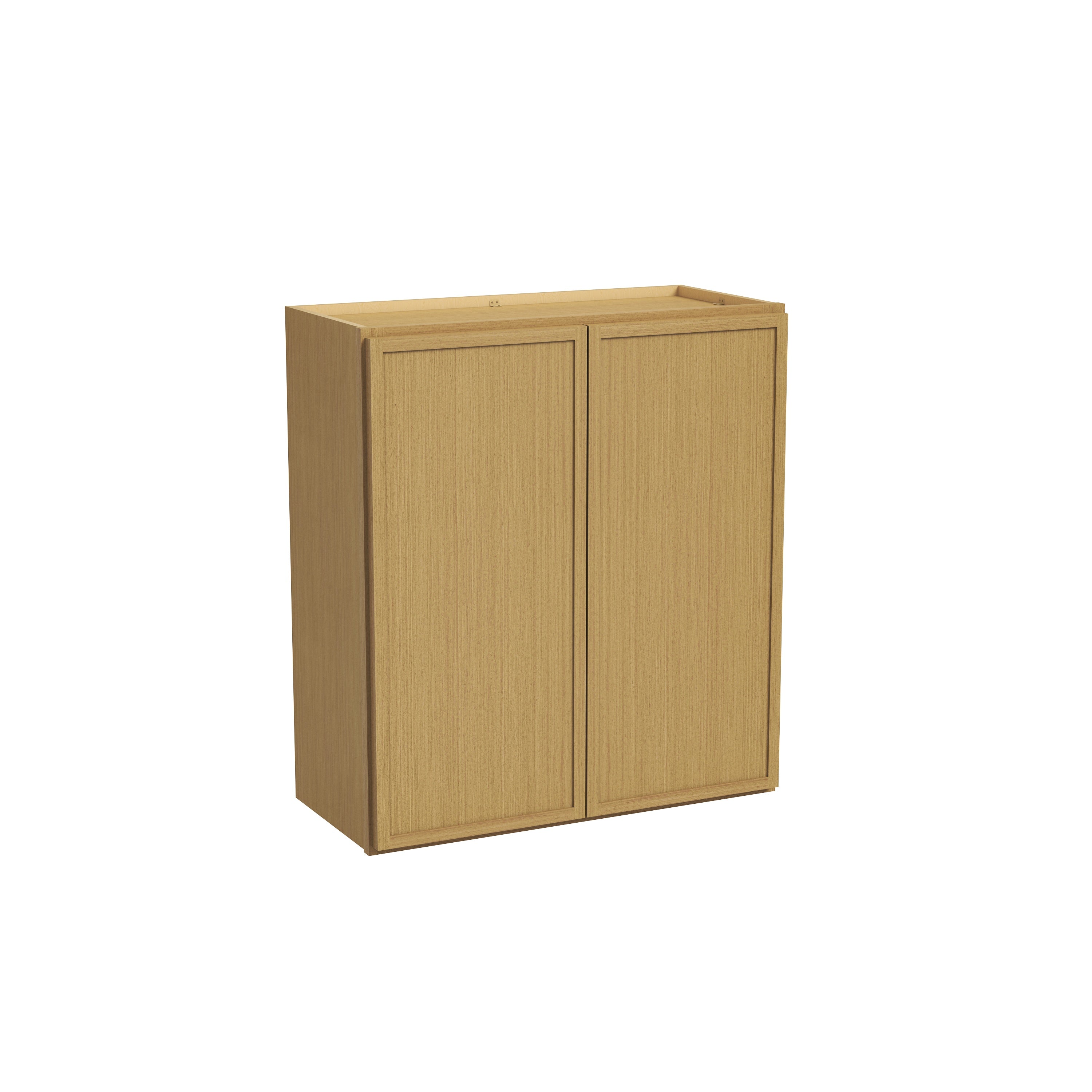 Slim White Oak RTA 24"-39"W x 12"D x 30"H Standard Wall Cabinet with 2 Doors & 2 Shelves