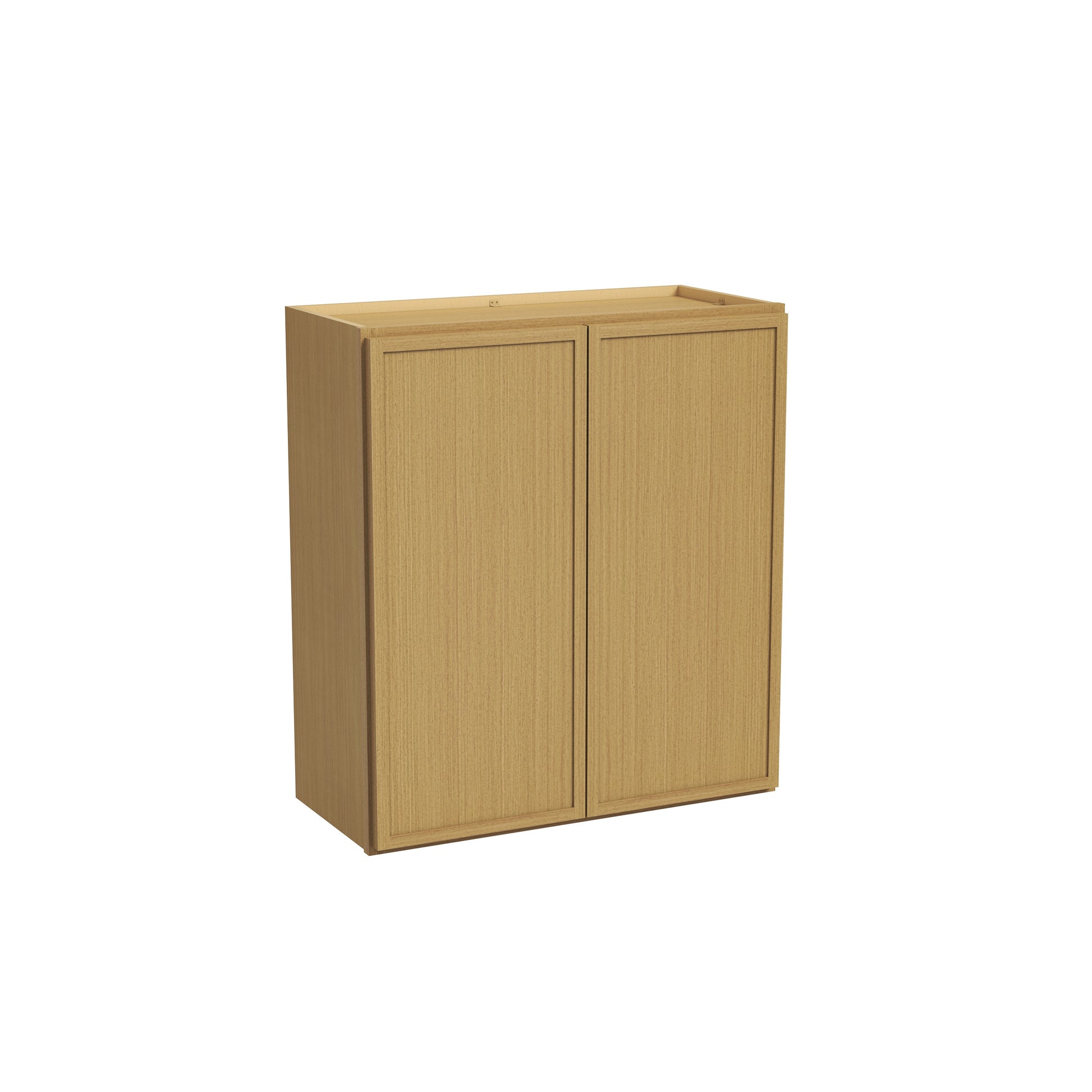 Slim White Oak RTA 24"-39"W x 12"D x 30"H Standard Wall Cabinet with 2 Doors & 2 Shelves