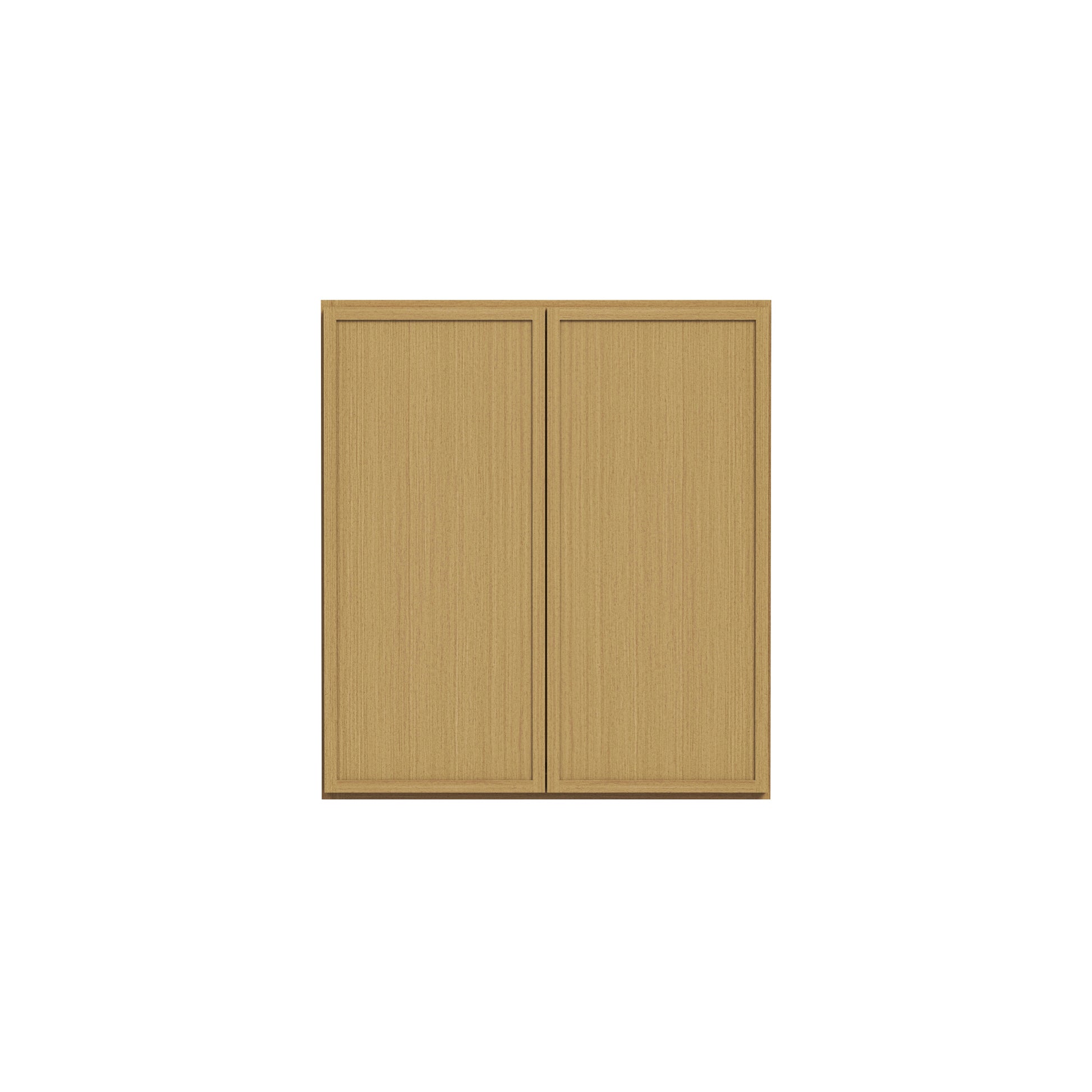 Slim White Oak RTA 24"-39"W x 12"D x 30"H Standard Wall Cabinet with 2 Doors & 2 Shelves