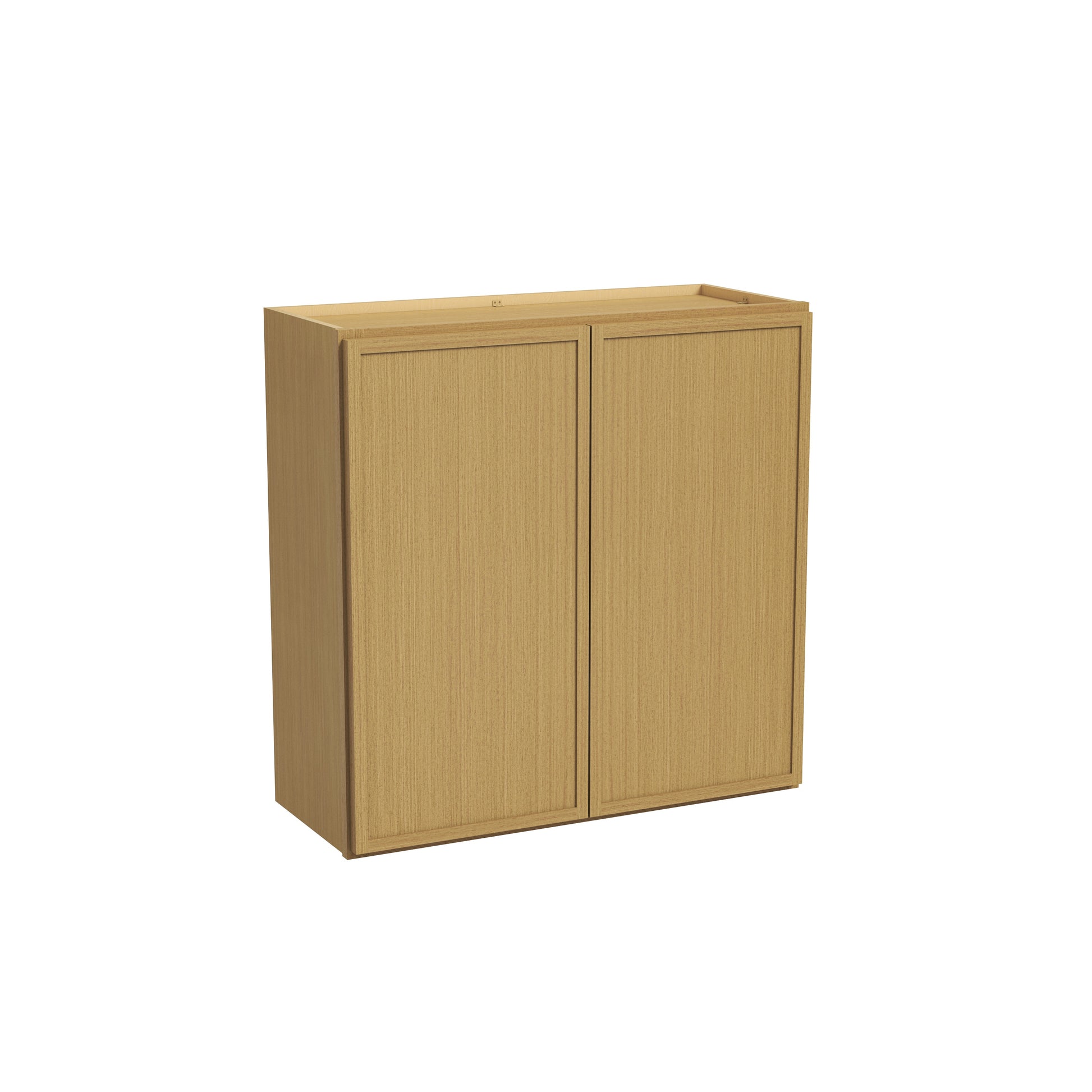 Slim White Oak RTA 24"-39"W x 12"D x 30"H Standard Wall Cabinet with 2 Doors & 2 Shelves