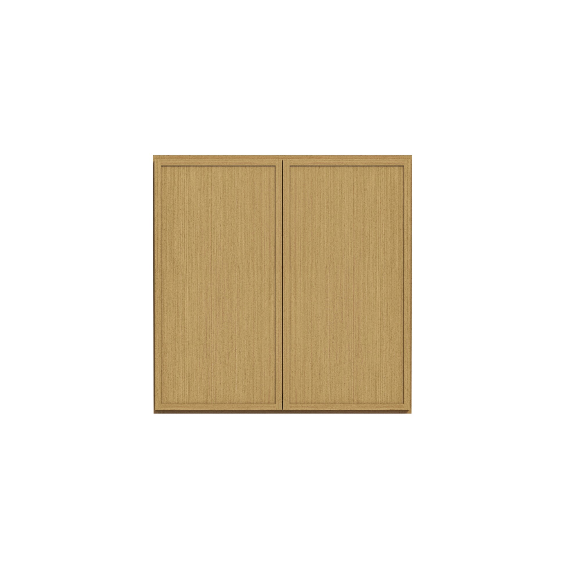 Slim White Oak RTA 24"-39"W x 12"D x 30"H Standard Wall Cabinet with 2 Doors & 2 Shelves