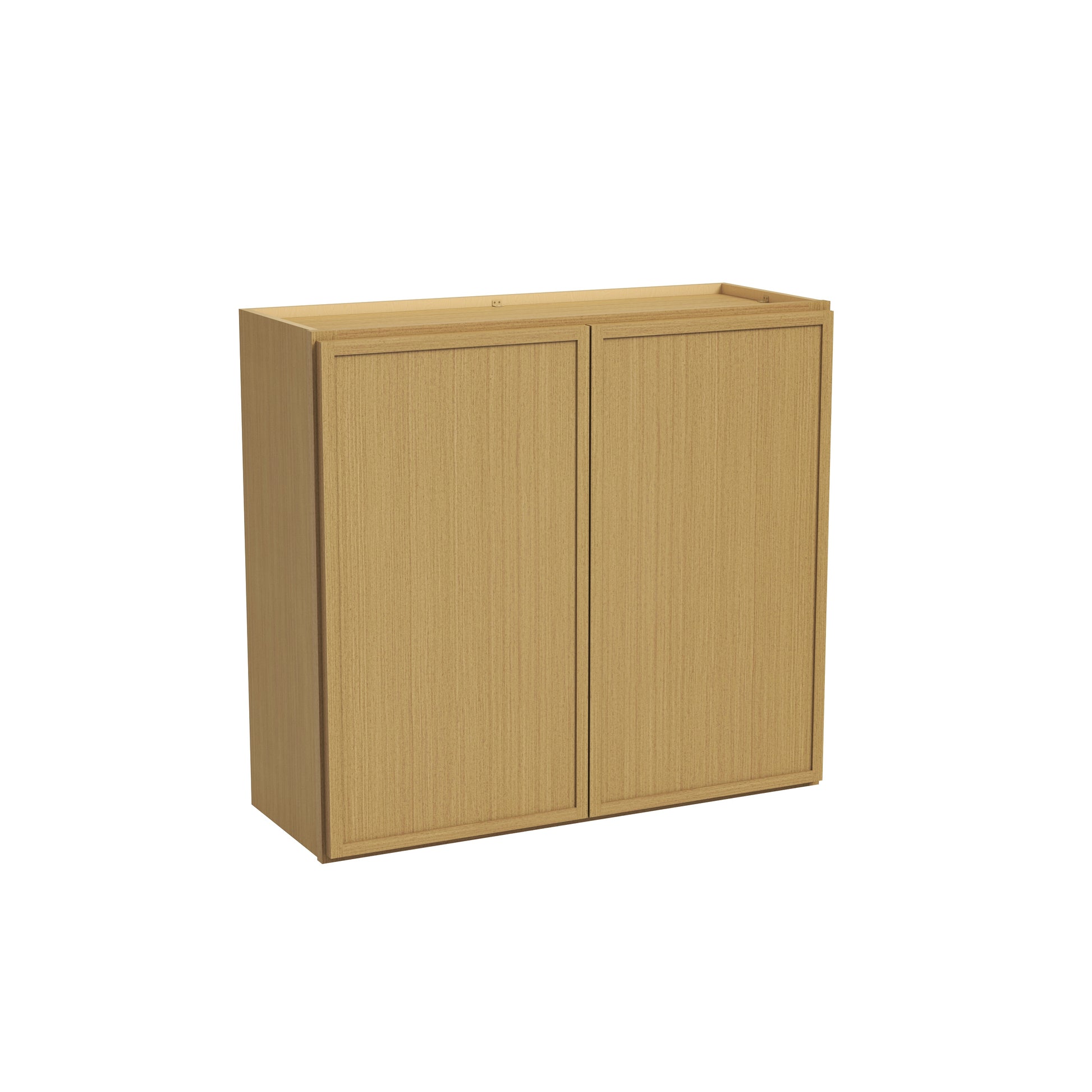 Slim White Oak RTA 24"-39"W x 12"D x 30"H Standard Wall Cabinet with 2 Doors & 2 Shelves