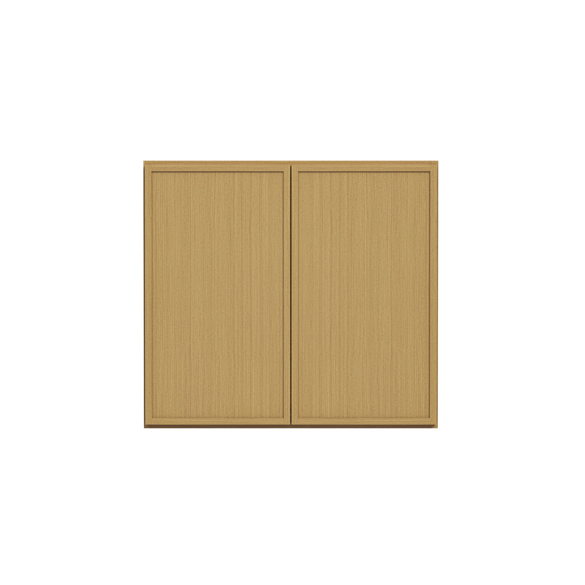 Slim White Oak RTA 24"-39"W x 12"D x 30"H Standard Wall Cabinet with 2 Doors & 2 Shelves