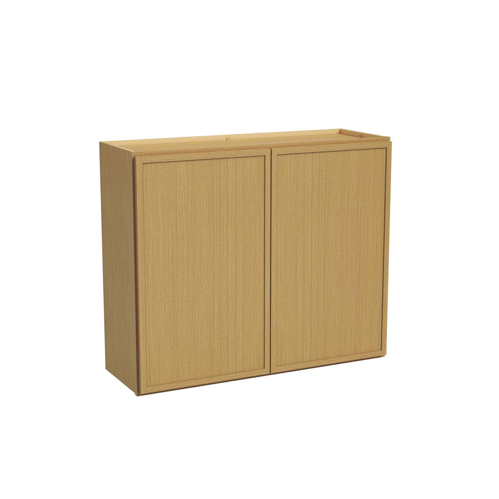 Slim White Oak RTA 24"-39"W x 12"D x 30"H Standard Wall Cabinet with 2 Doors & 2 Shelves
