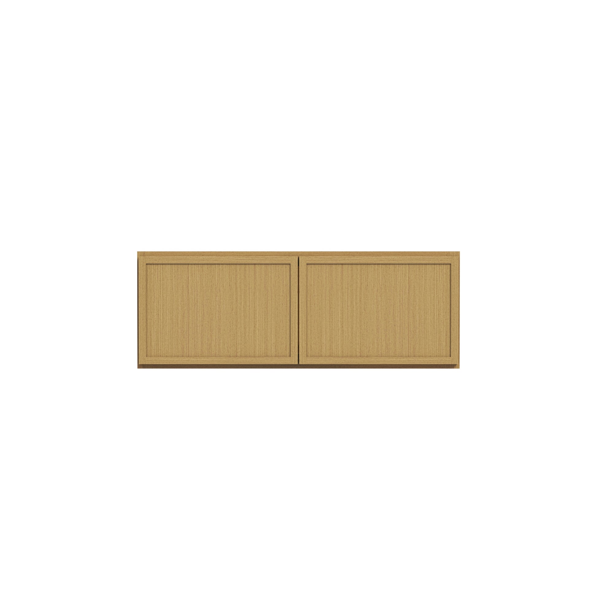 Slim White Oak RTA 30"-36"W x 24"D x 12"-18"H Deep Wall Cabinet with 2 Doors