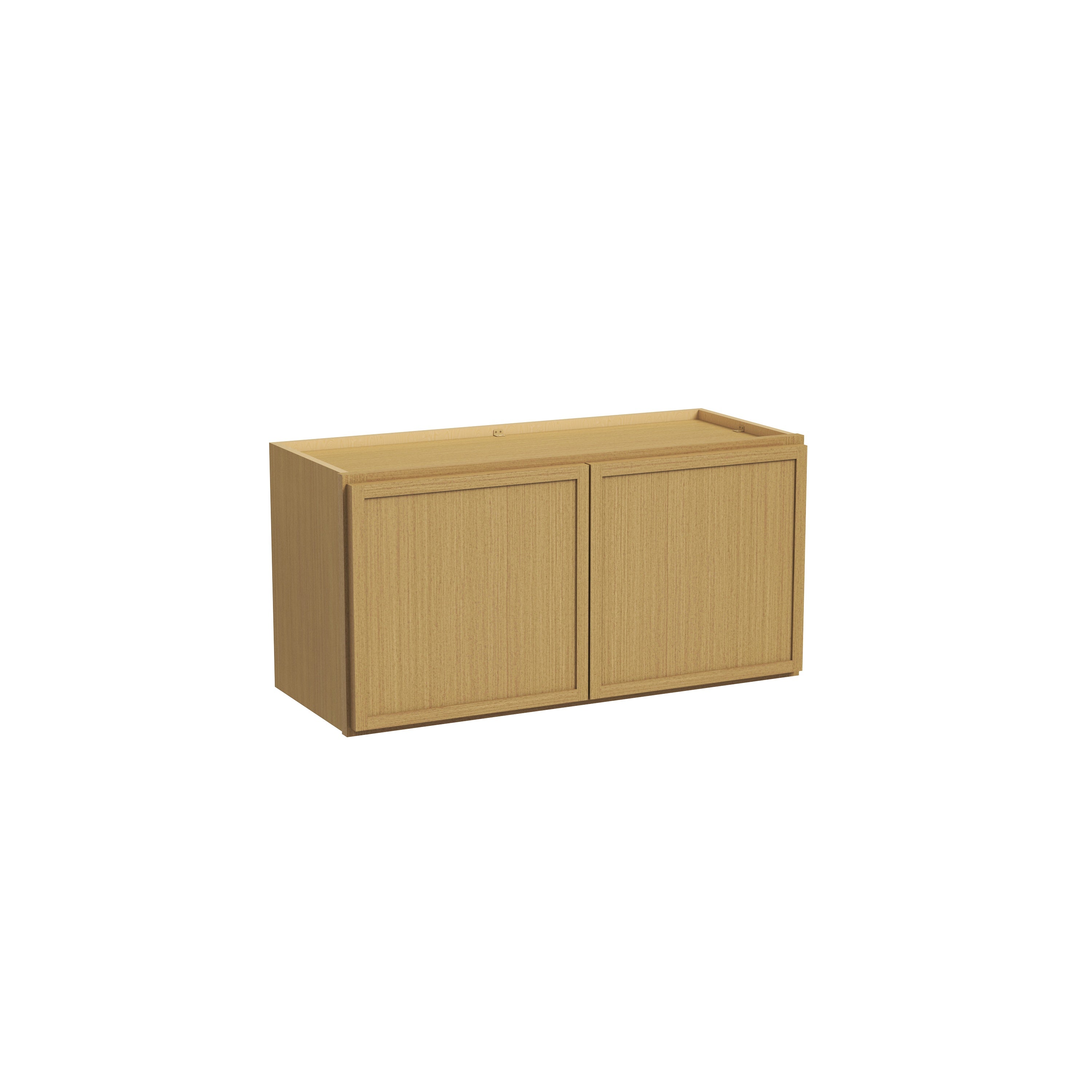 Slim White Oak RTA 30"-36"W x 12"D x 15"H Standard Wall Cabinet with 2 Doors