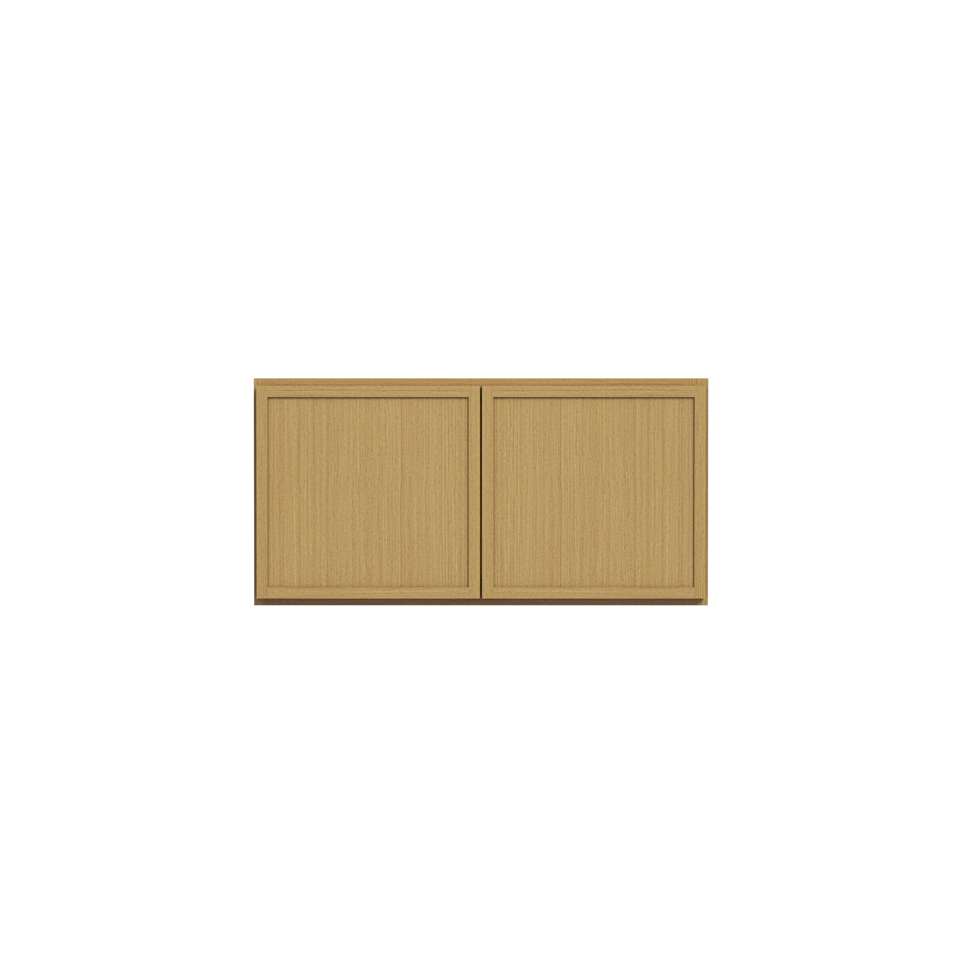 Slim White Oak RTA 30"-36"W x 12"D x 15"H Standard Wall Cabinet with 2 Doors