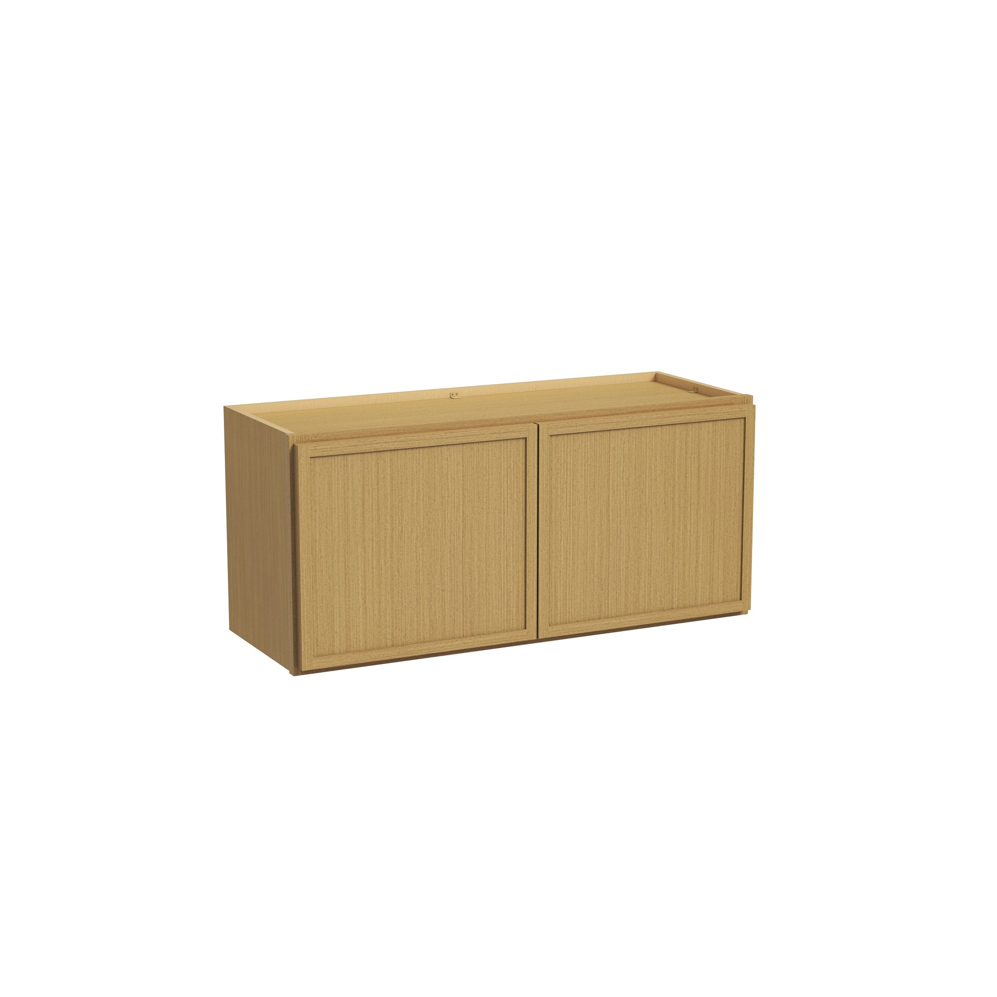 Slim White Oak RTA 30"-36"W x 12"D x 15"H Standard Wall Cabinet with 2 Doors
