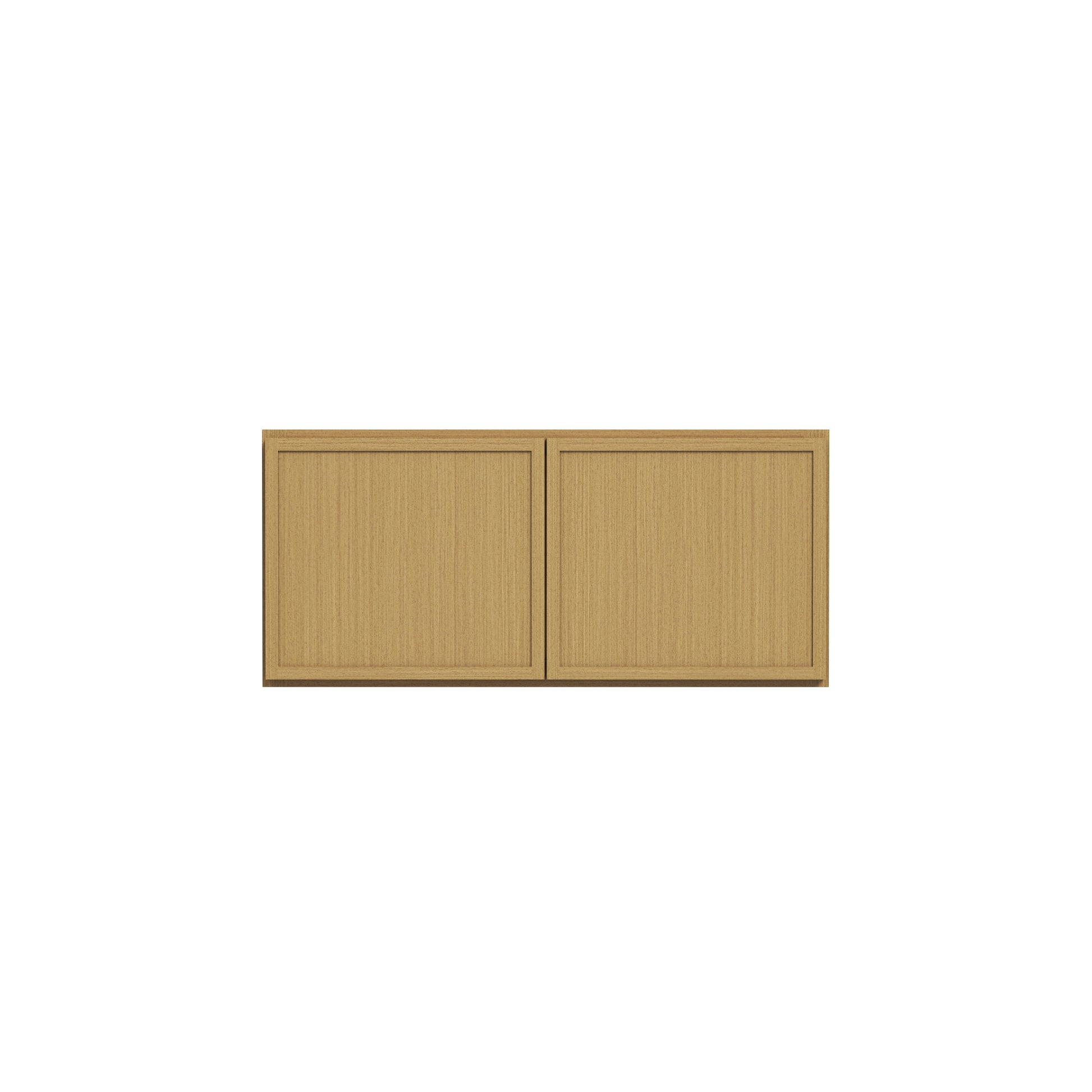 Slim White Oak RTA 30"-36"W x 12"D x 15"H Standard Wall Cabinet with 2 Doors