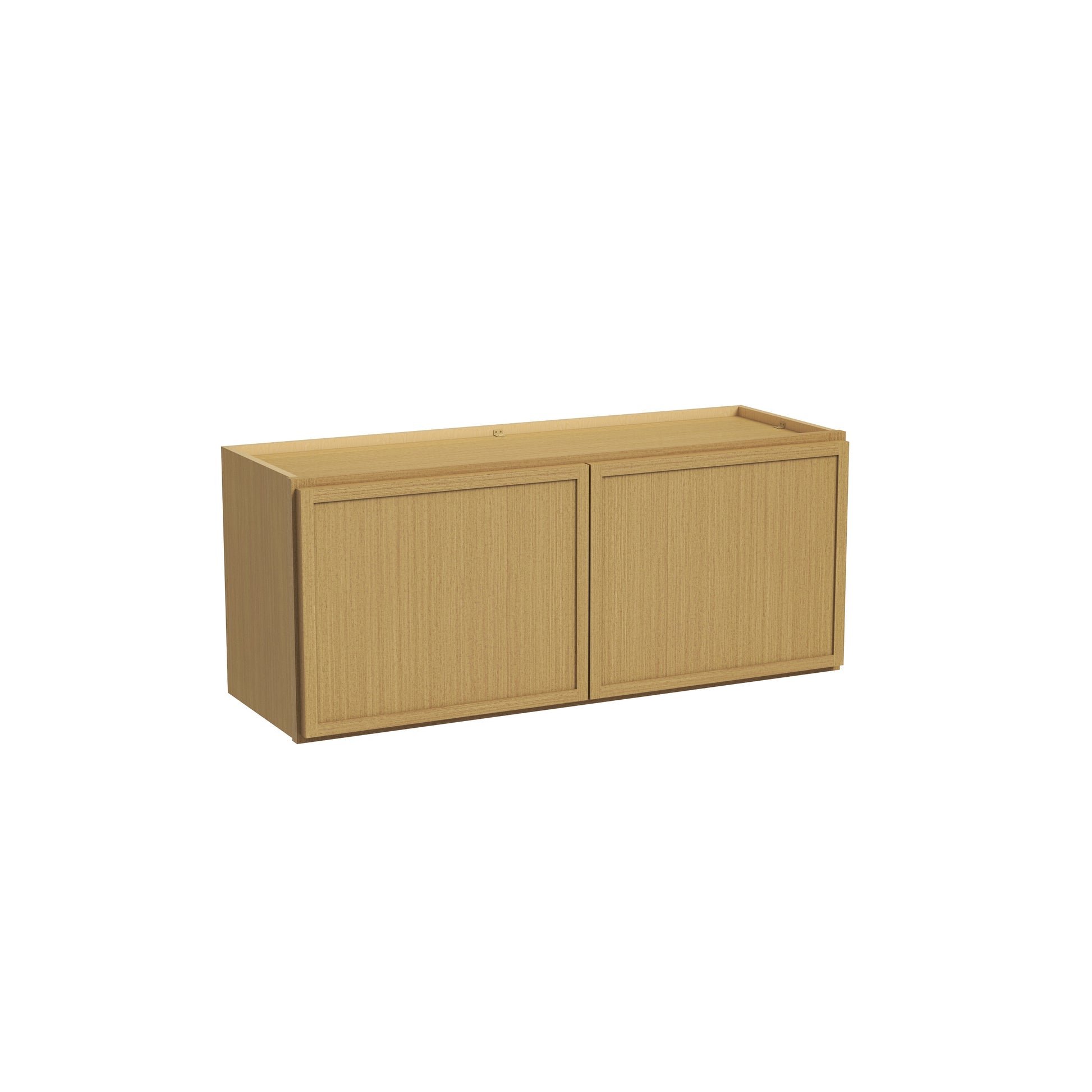 Slim White Oak RTA 30"-36"W x 12"D x 15"H Standard Wall Cabinet with 2 Doors