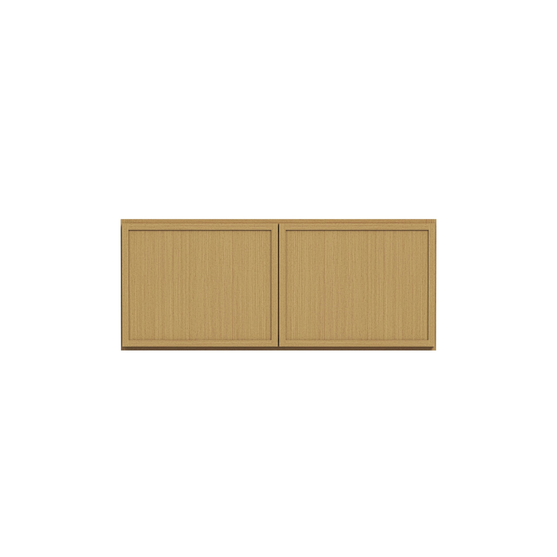 Slim White Oak RTA 30"-36"W x 12"D x 15"H Standard Wall Cabinet with 2 Doors