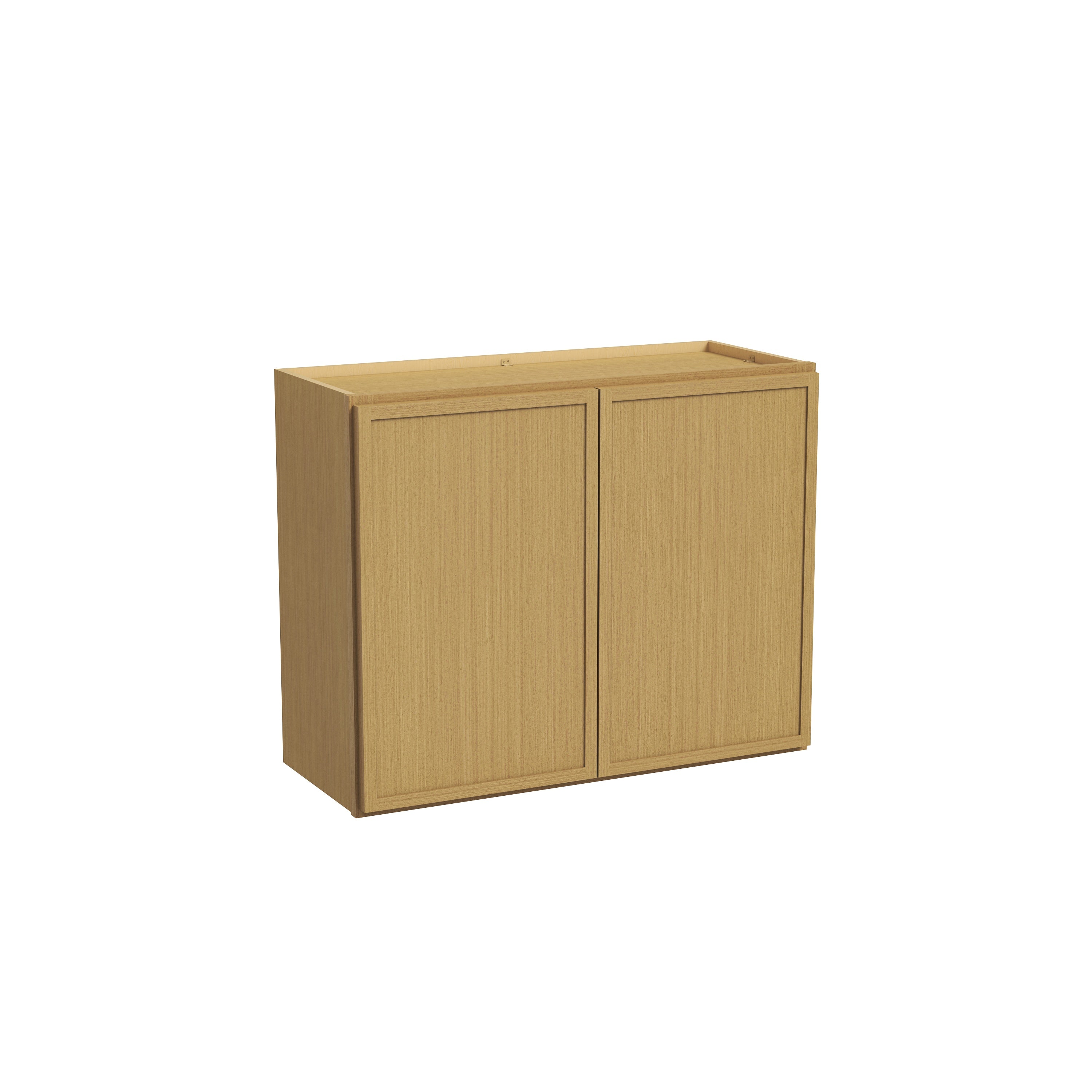 Slim White Oak RTA 30"-36"W x 12"D x 24"H Standard Wall Cabinet with 2 Doors & 1 Shelf