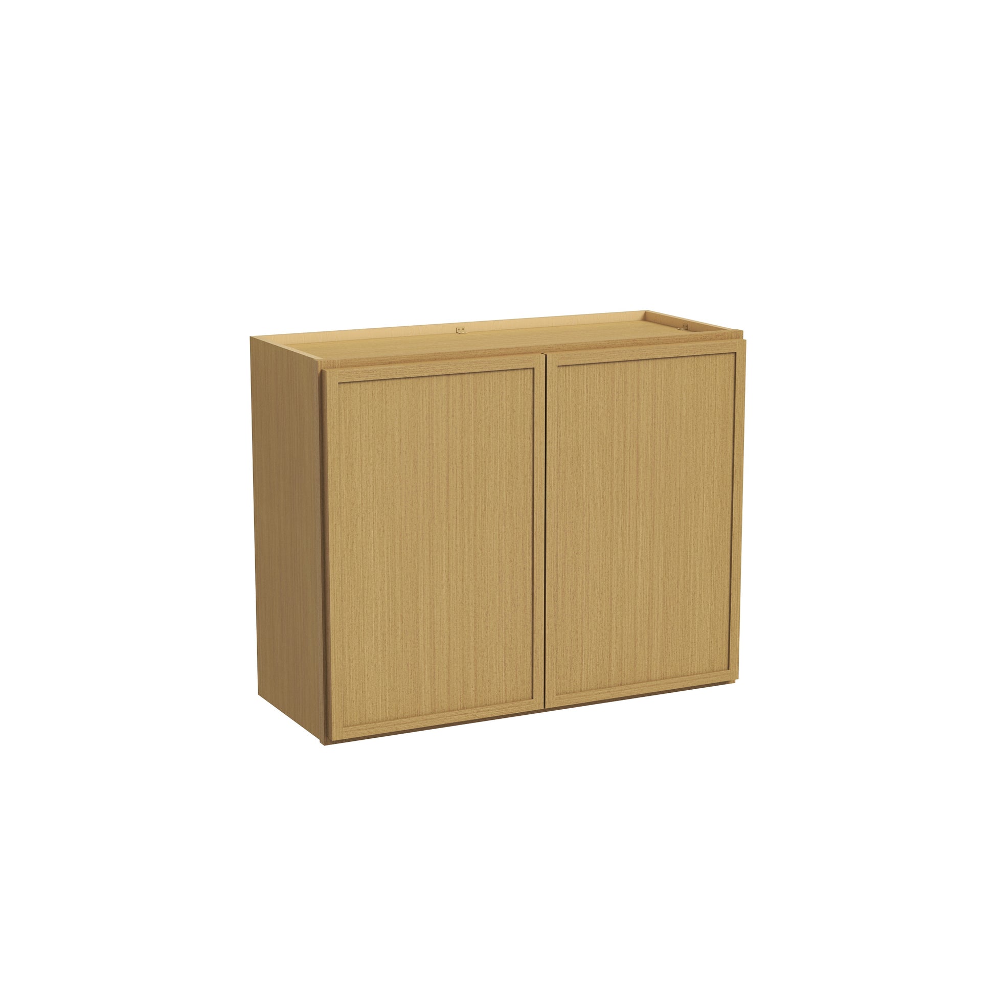 Slim White Oak RTA 30"-36"W x 12"D x 24"H Standard Wall Cabinet with 2 Doors & 1 Shelf