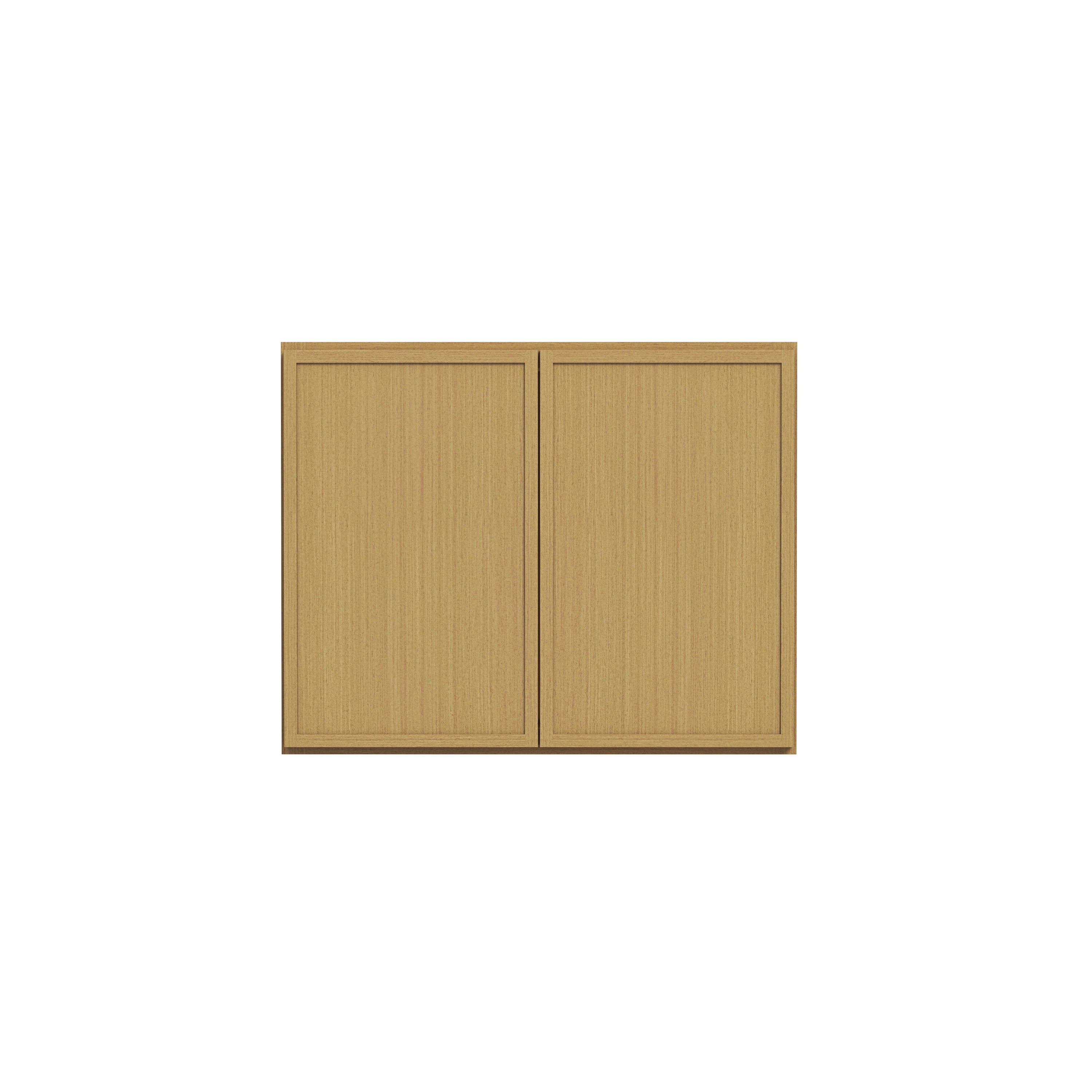 Slim White Oak RTA 30"-36"W x 12"D x 24"H Standard Wall Cabinet with 2 Doors & 1 Shelf