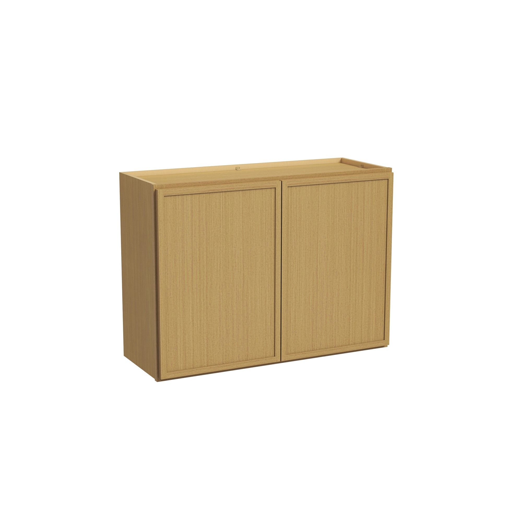 Slim White Oak RTA 30"-36"W x 12"D x 24"H Standard Wall Cabinet with 2 Doors & 1 Shelf