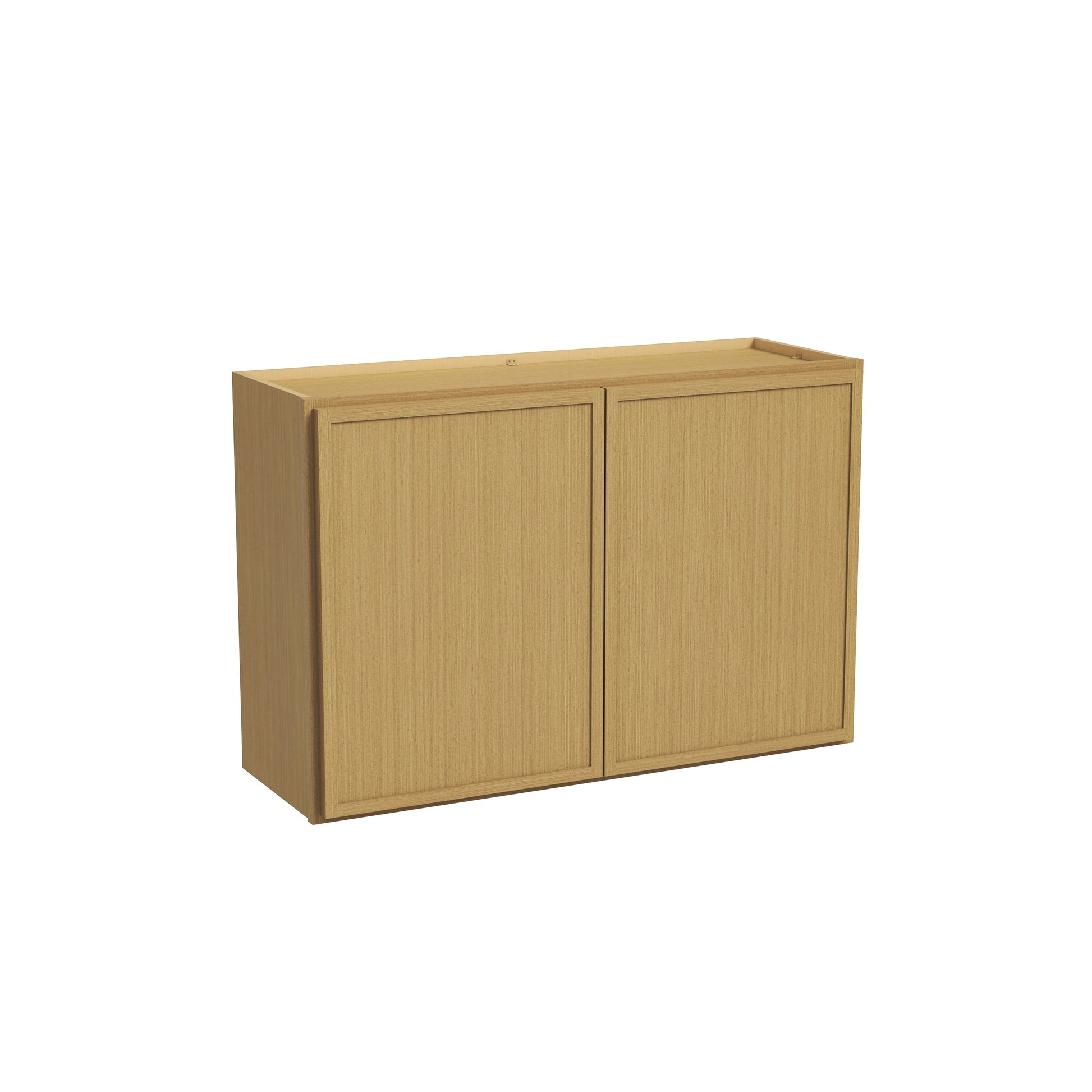 Slim White Oak RTA 30"-36"W x 12"D x 24"H Standard Wall Cabinet with 2 Doors & 1 Shelf