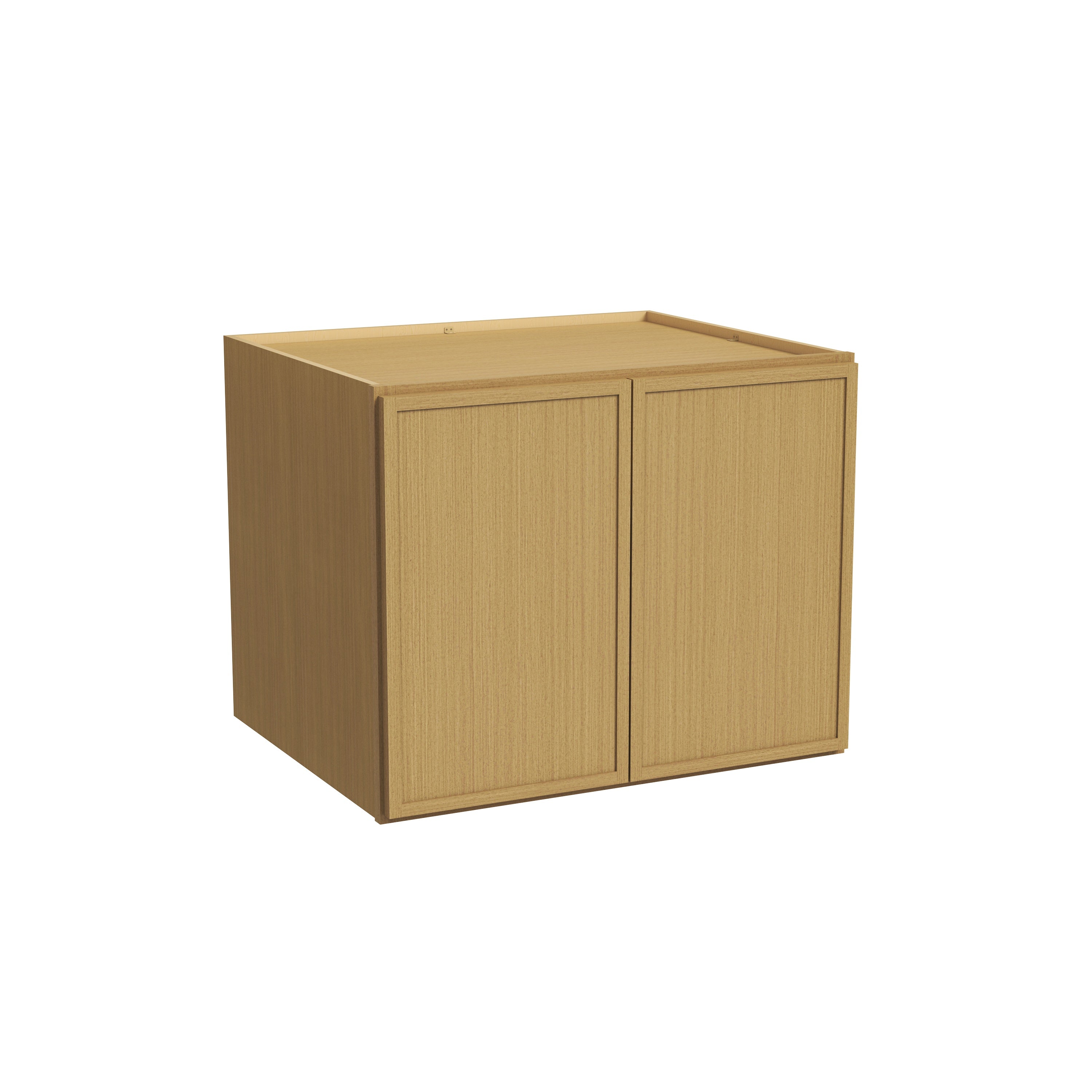 Slim White Oak RTA 30"-36"W x 24"D x 24"H Deep Wall Cabinet with 2 Doors & 1 Shelf
