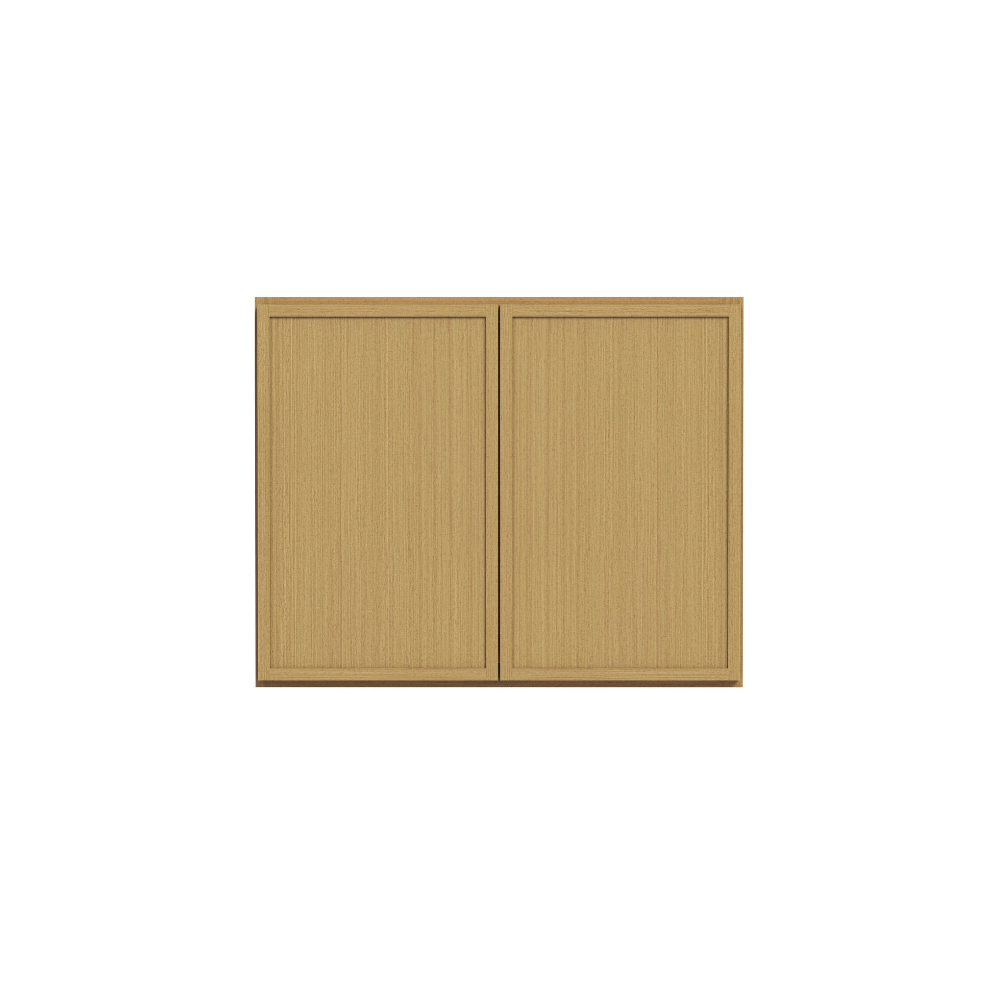 Slim White Oak RTA 30"-36"W x 24"D x 24"H Deep Wall Cabinet with 2 Doors & 1 Shelf
