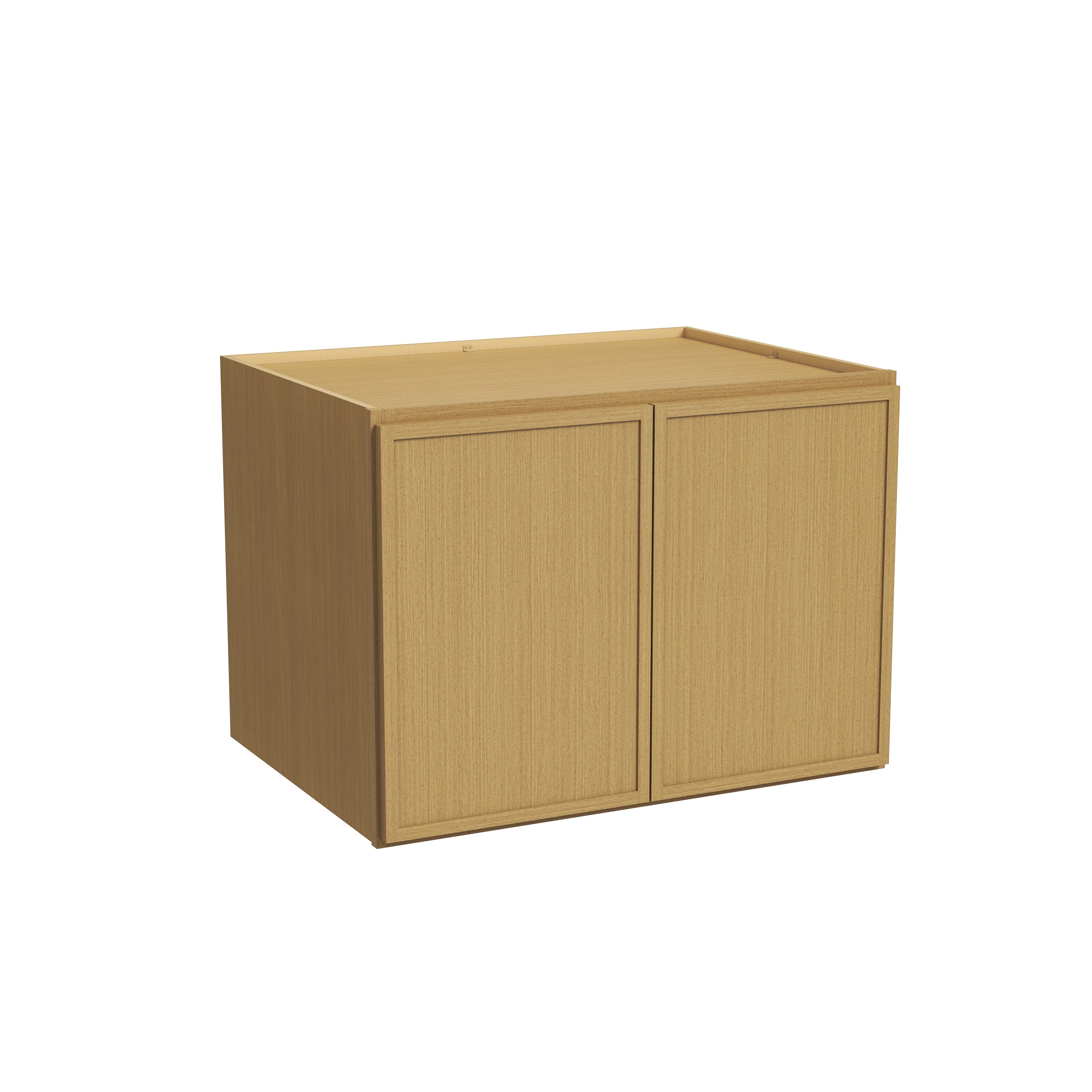 Slim White Oak RTA 30"-36"W x 24"D x 24"H Deep Wall Cabinet with 2 Doors & 1 Shelf