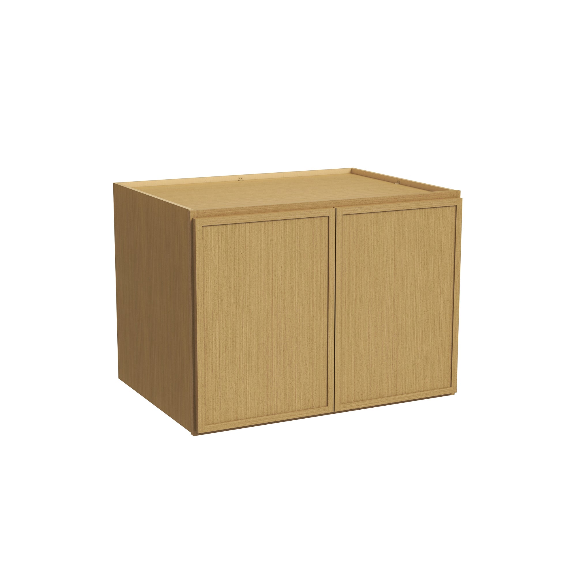 Slim White Oak RTA 30"-36"W x 24"D x 24"H Deep Wall Cabinet with 2 Doors & 1 Shelf