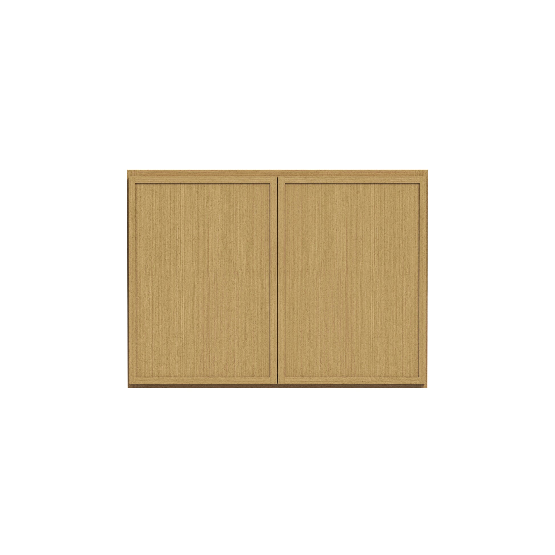 Slim White Oak RTA 30"-36"W x 24"D x 24"H Deep Wall Cabinet with 2 Doors & 1 Shelf