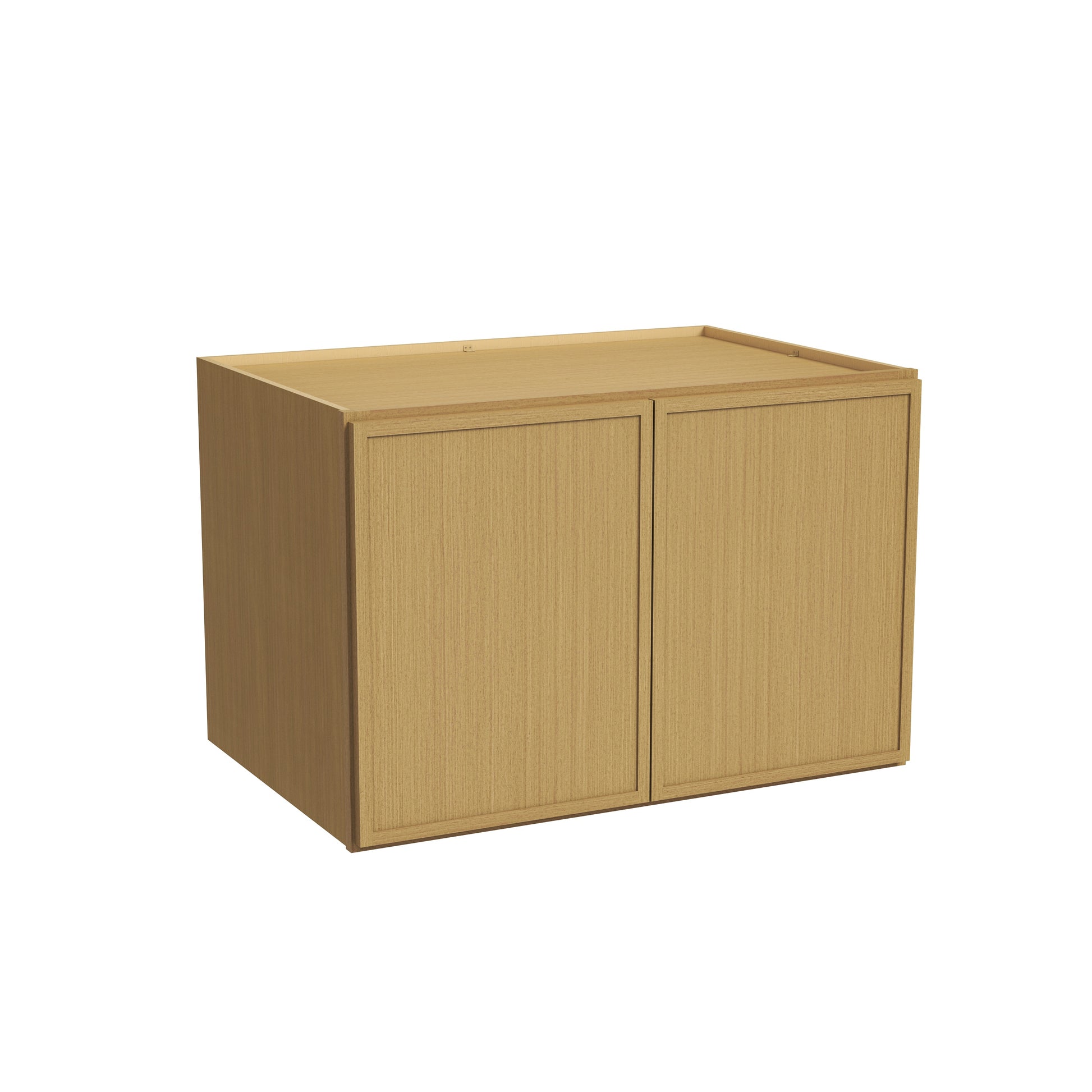 Slim White Oak RTA 30"-36"W x 24"D x 24"H Deep Wall Cabinet with 2 Doors & 1 Shelf