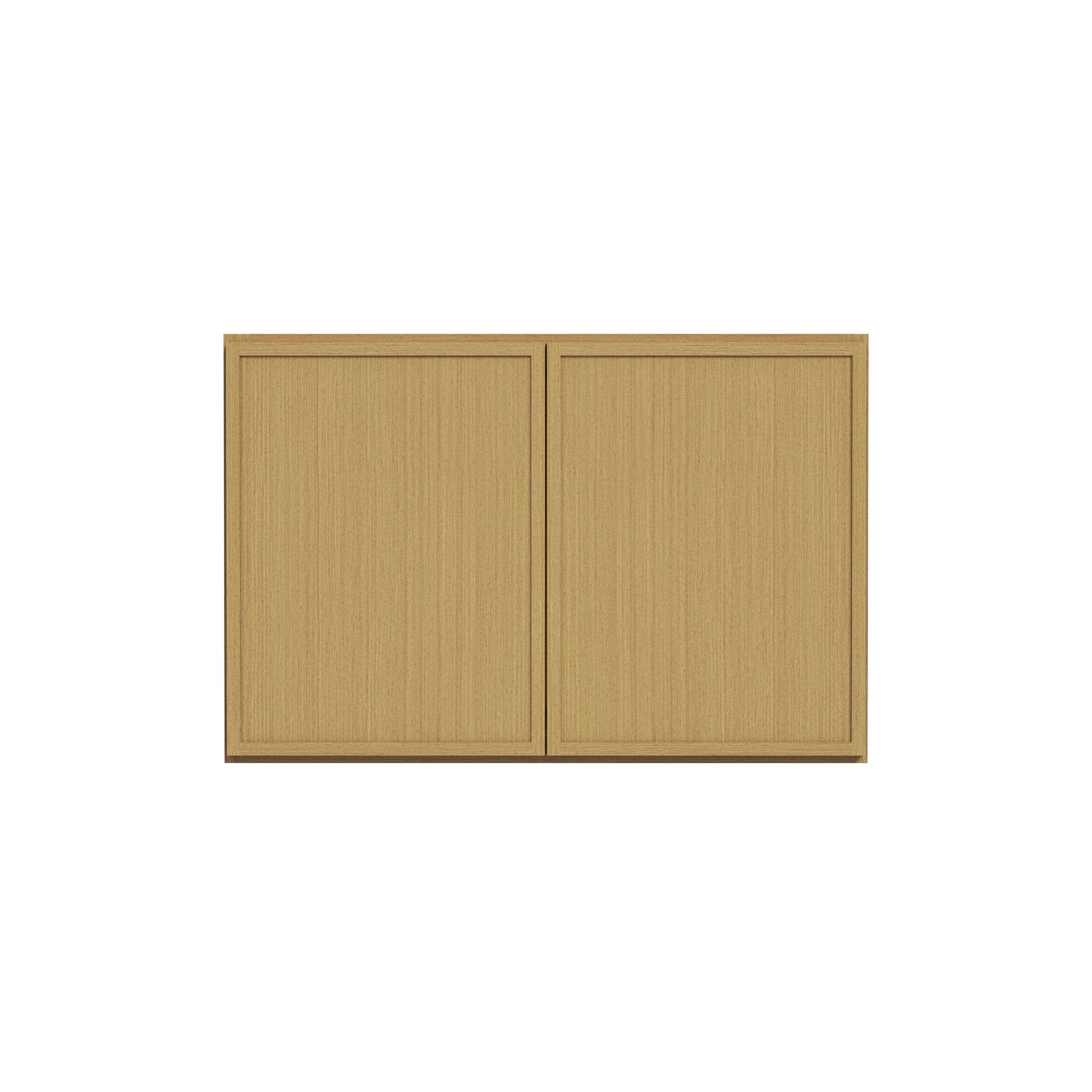 Slim White Oak RTA 30"-36"W x 24"D x 24"H Deep Wall Cabinet with 2 Doors & 1 Shelf