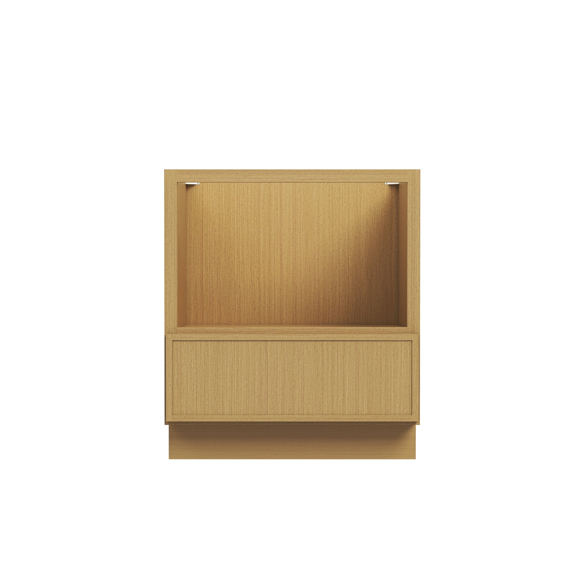 Slim White Oak RTA 30"/33"W x 24"D x 34.5"H Microwave Base Cabinet with 1 Drawer