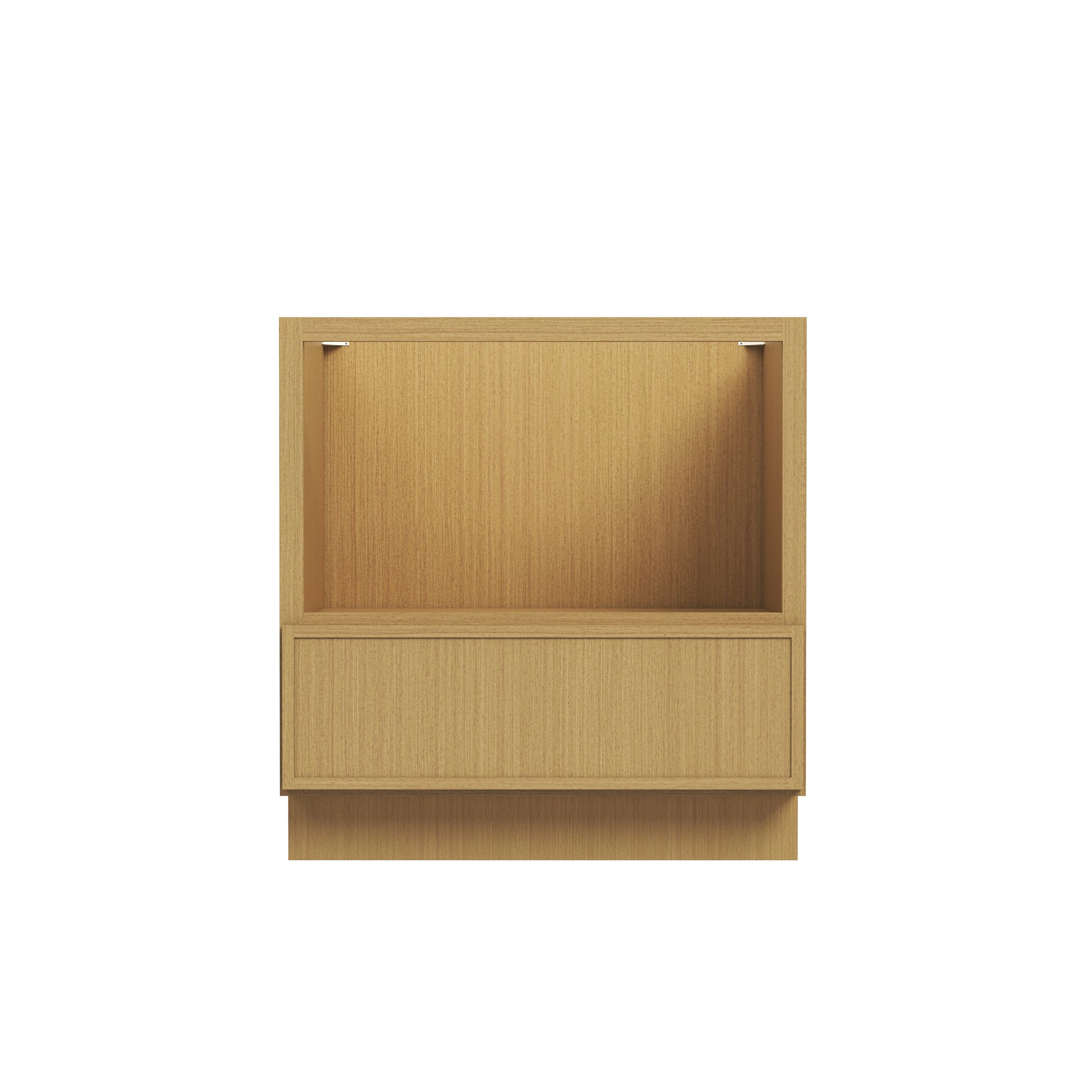 Slim White Oak RTA 30"/33"W x 24"D x 34.5"H Microwave Base Cabinet with 1 Drawer
