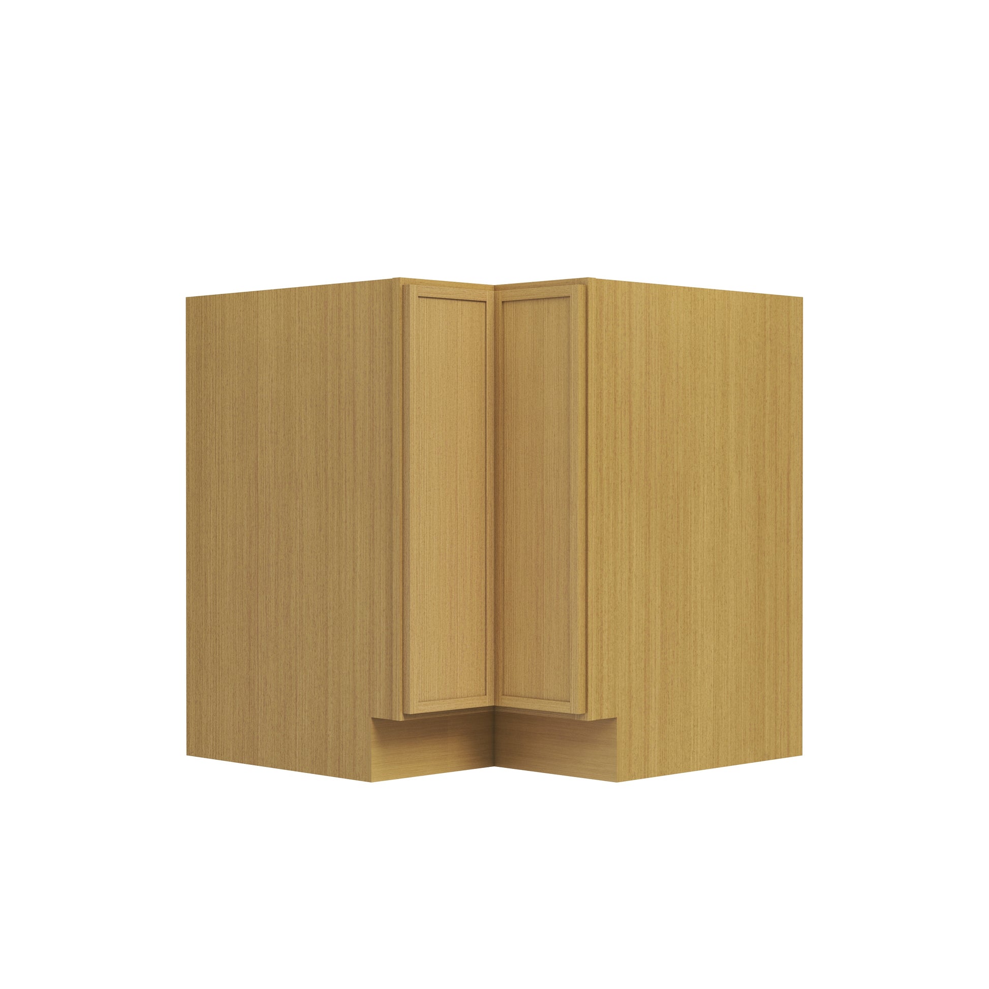 Slim White Oak RTA 33"/36"W x 24"D x 34.5"H Easy Reach Corner Base Cabinet with 1 Bi-fold Door & 1 Shelf