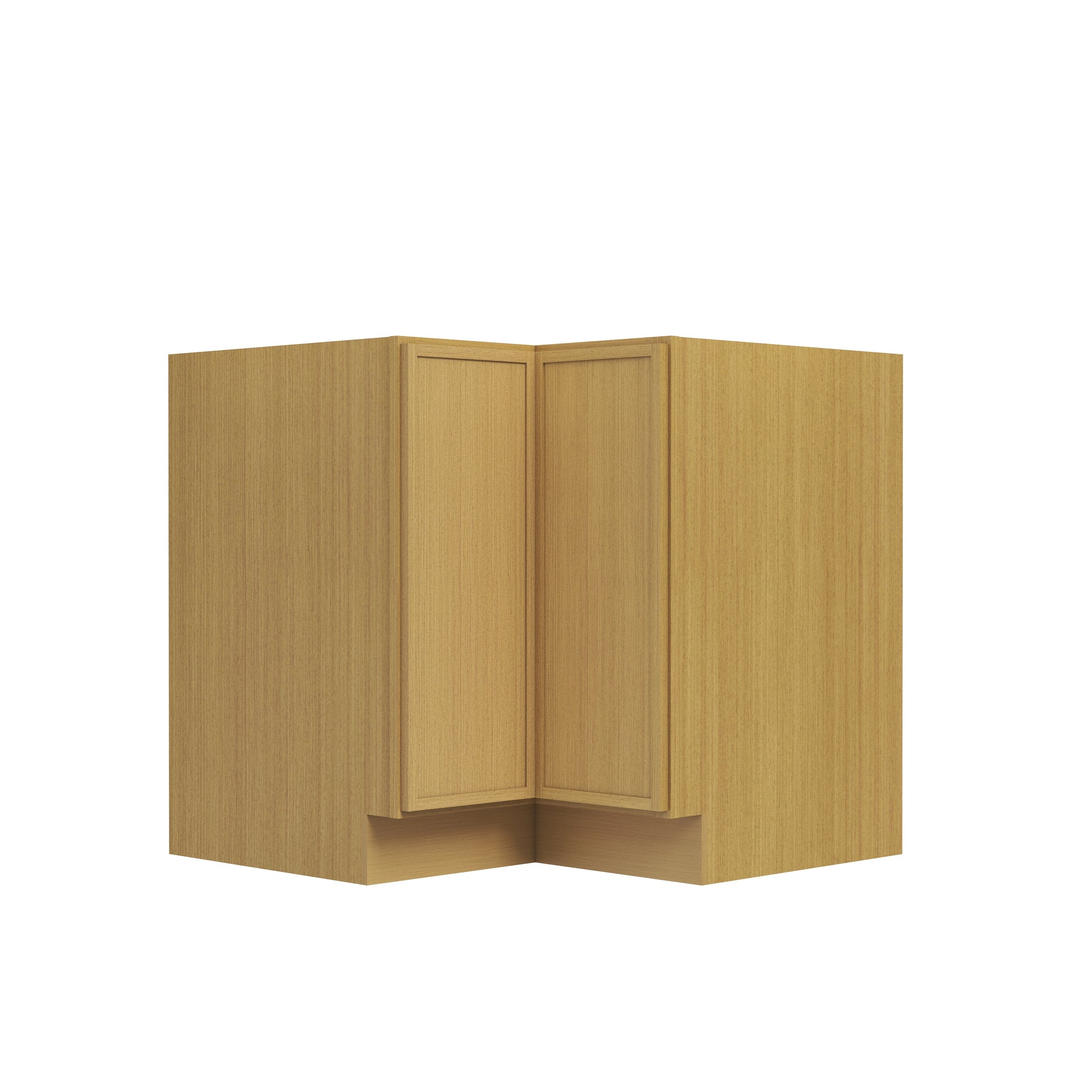 Slim White Oak RTA 33"/36"W x 24"D x 34.5"H Easy Reach Corner Base Cabinet with 1 Bi-fold Door & 1 Shelf
