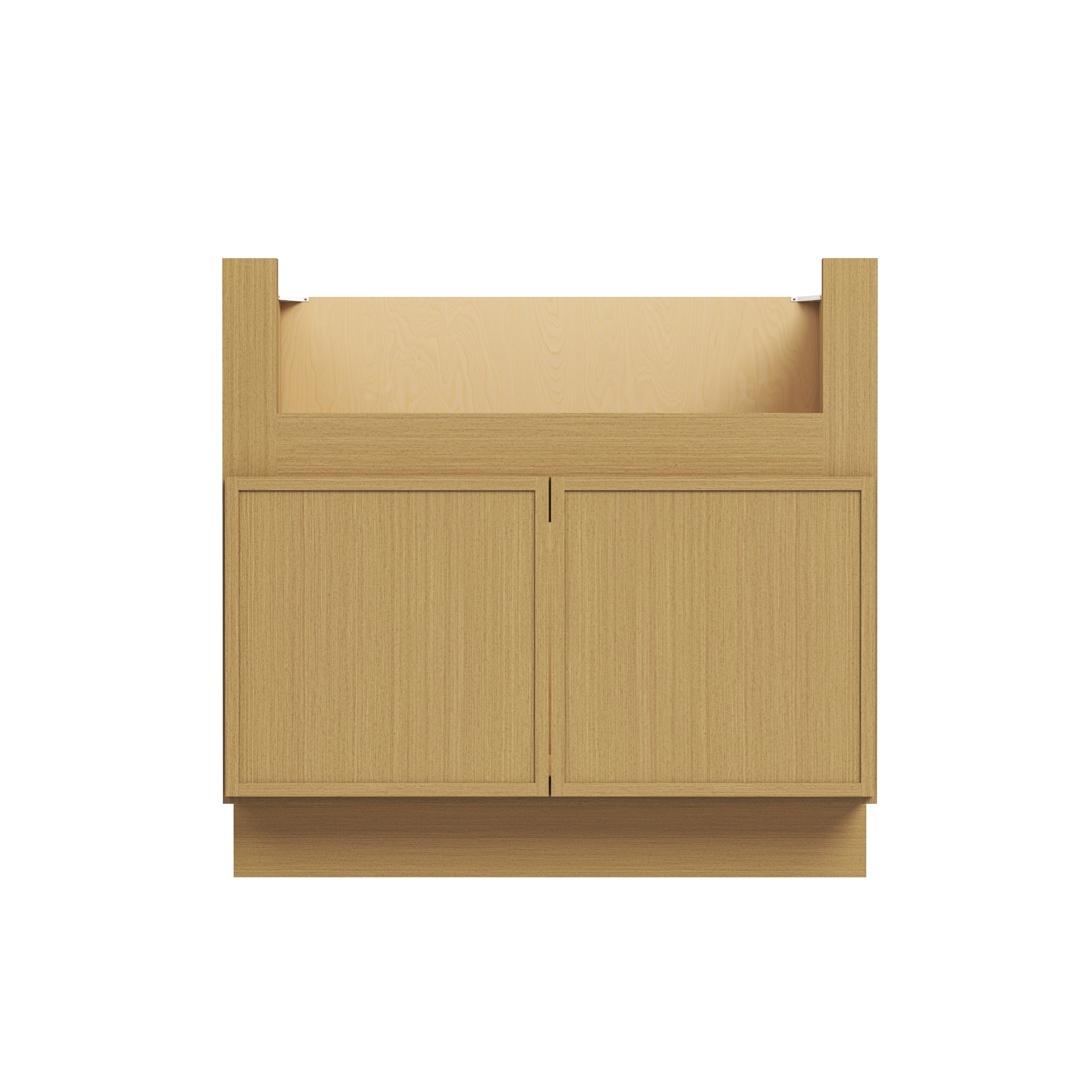 Slim White Oak RTA 36"W x 24"D x 34.5"H Farm Sink Base Cabinet with 2 Doors