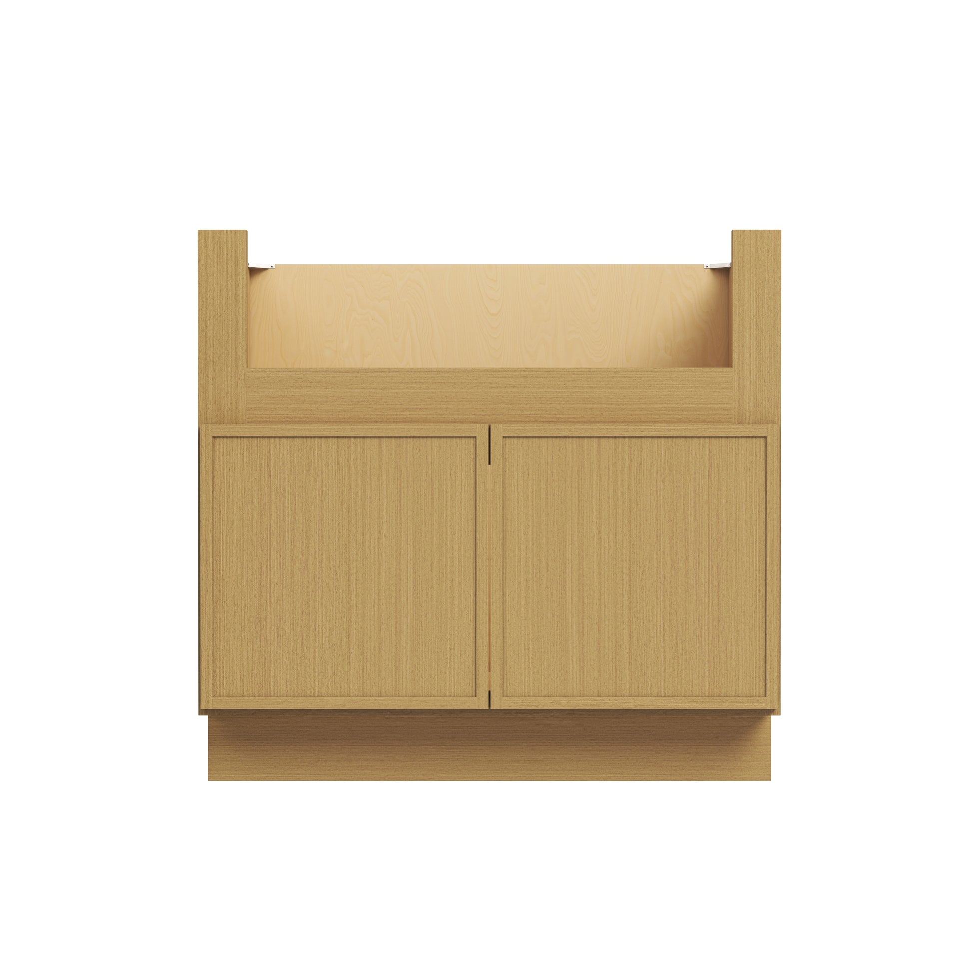 Slim White Oak RTA 36"W x 24"D x 34.5"H Farm Sink Base Cabinet with 2 Doors