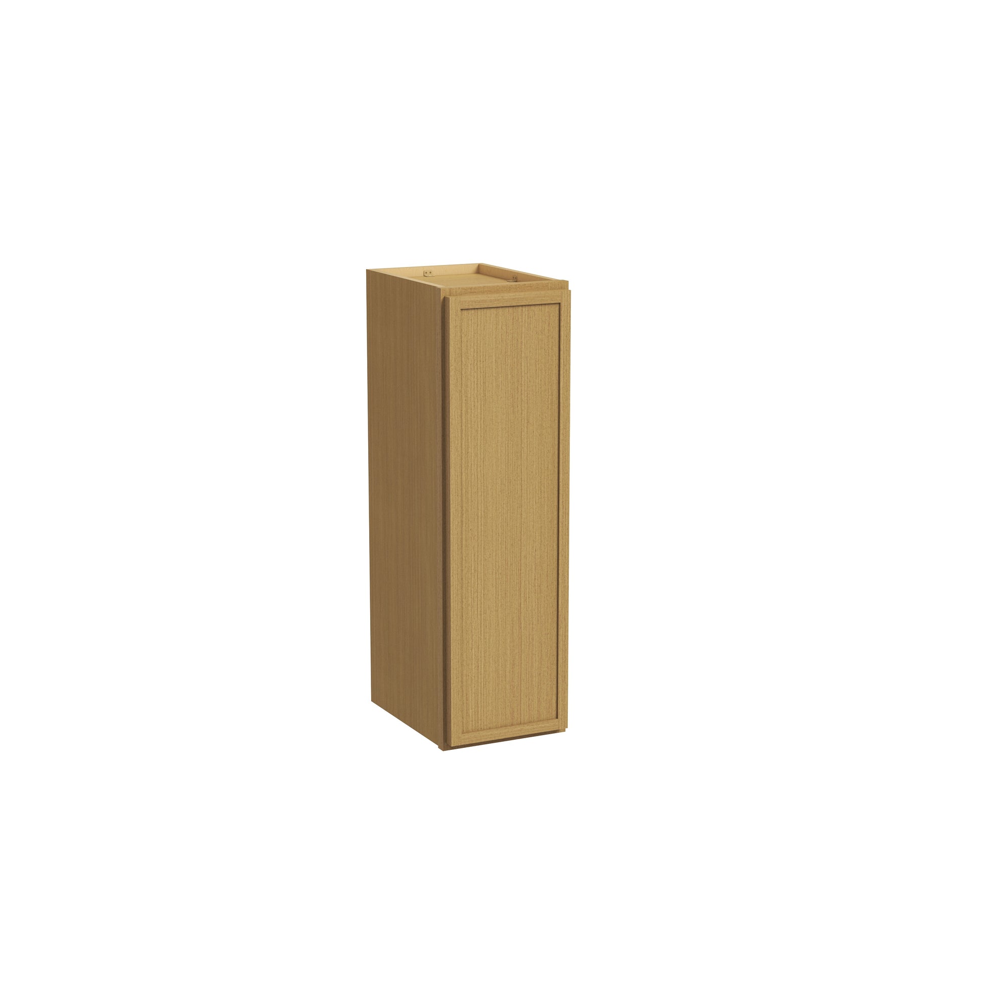 Slim White Oak RTA 9"-21"W x 12"D x 30"H Standard Wall Cabinet with 1 Door & 2 Shelves