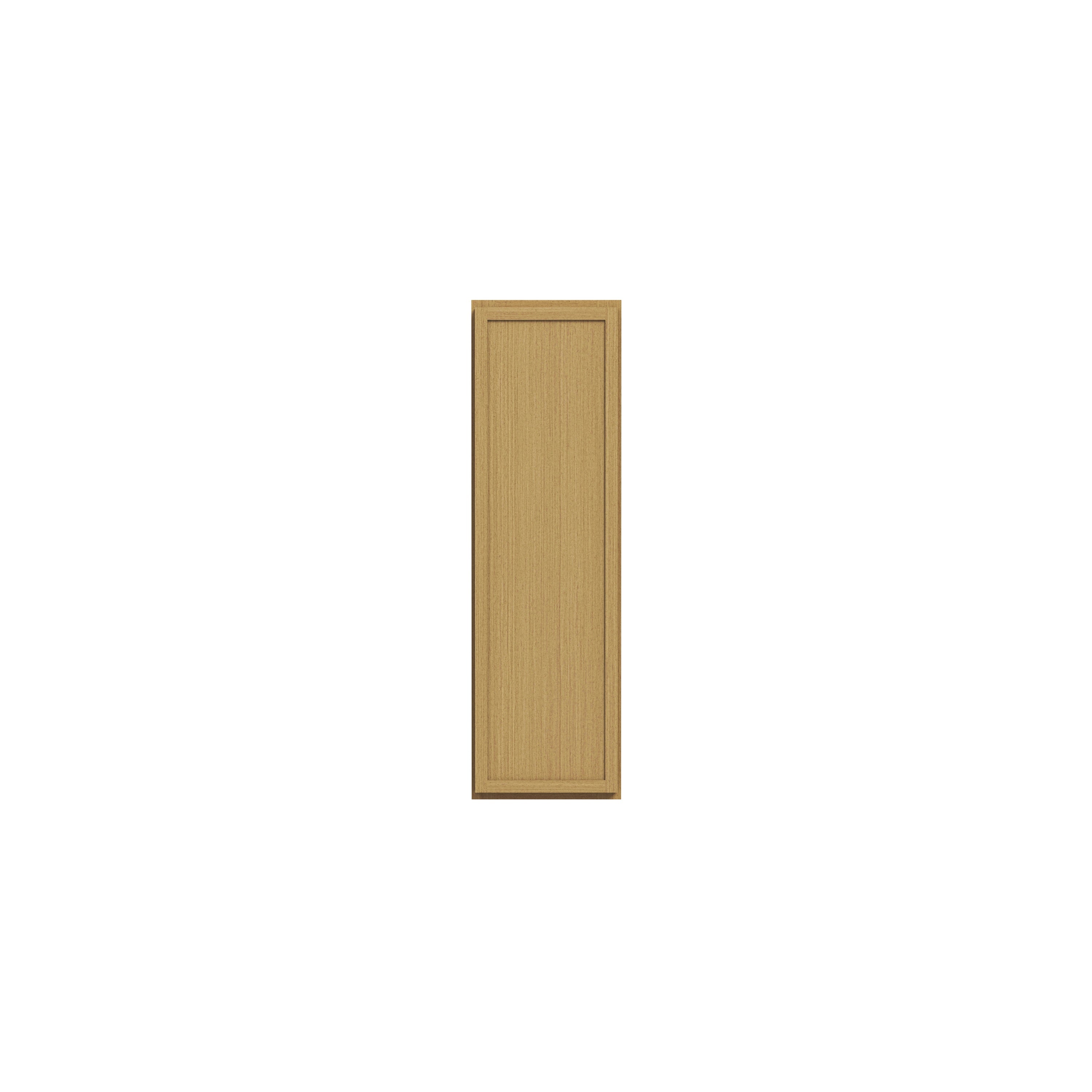Slim White Oak RTA 9"-21"W x 12"D x 30"H Standard Wall Cabinet with 1 Door & 2 Shelves