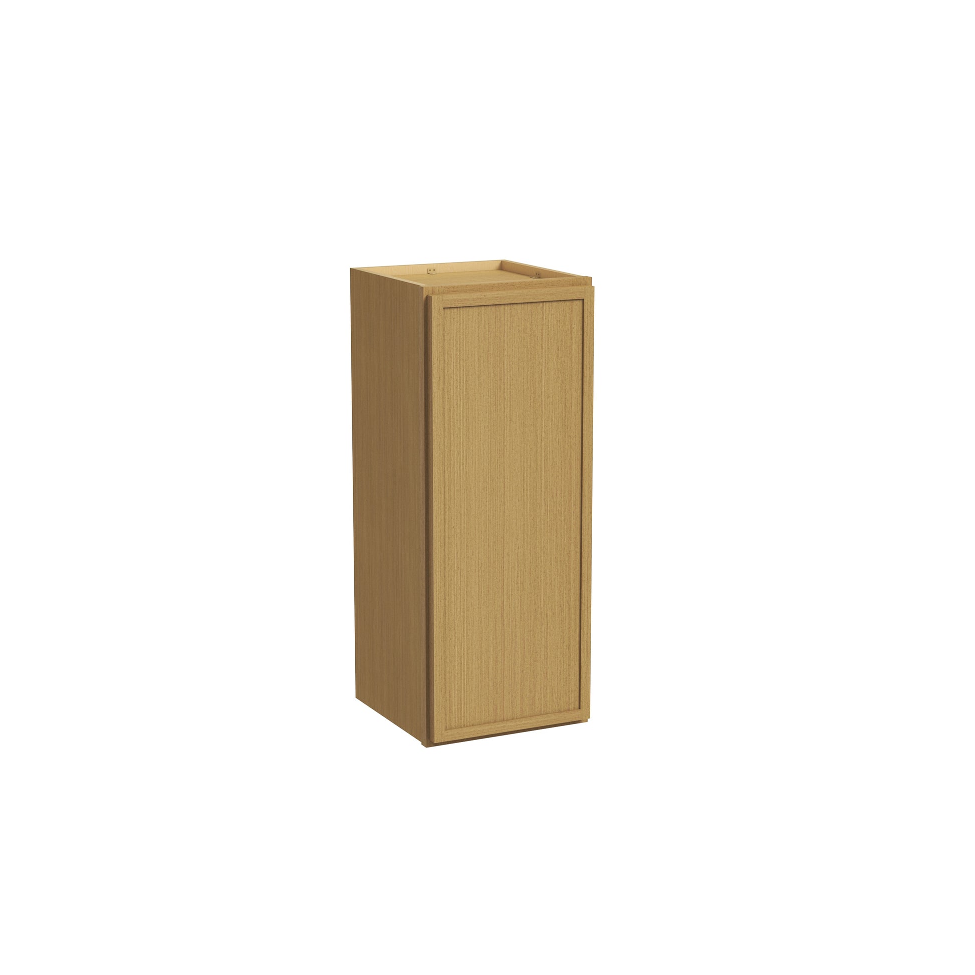 Slim White Oak RTA 9"-21"W x 12"D x 30"H Standard Wall Cabinet with 1 Door & 2 Shelves