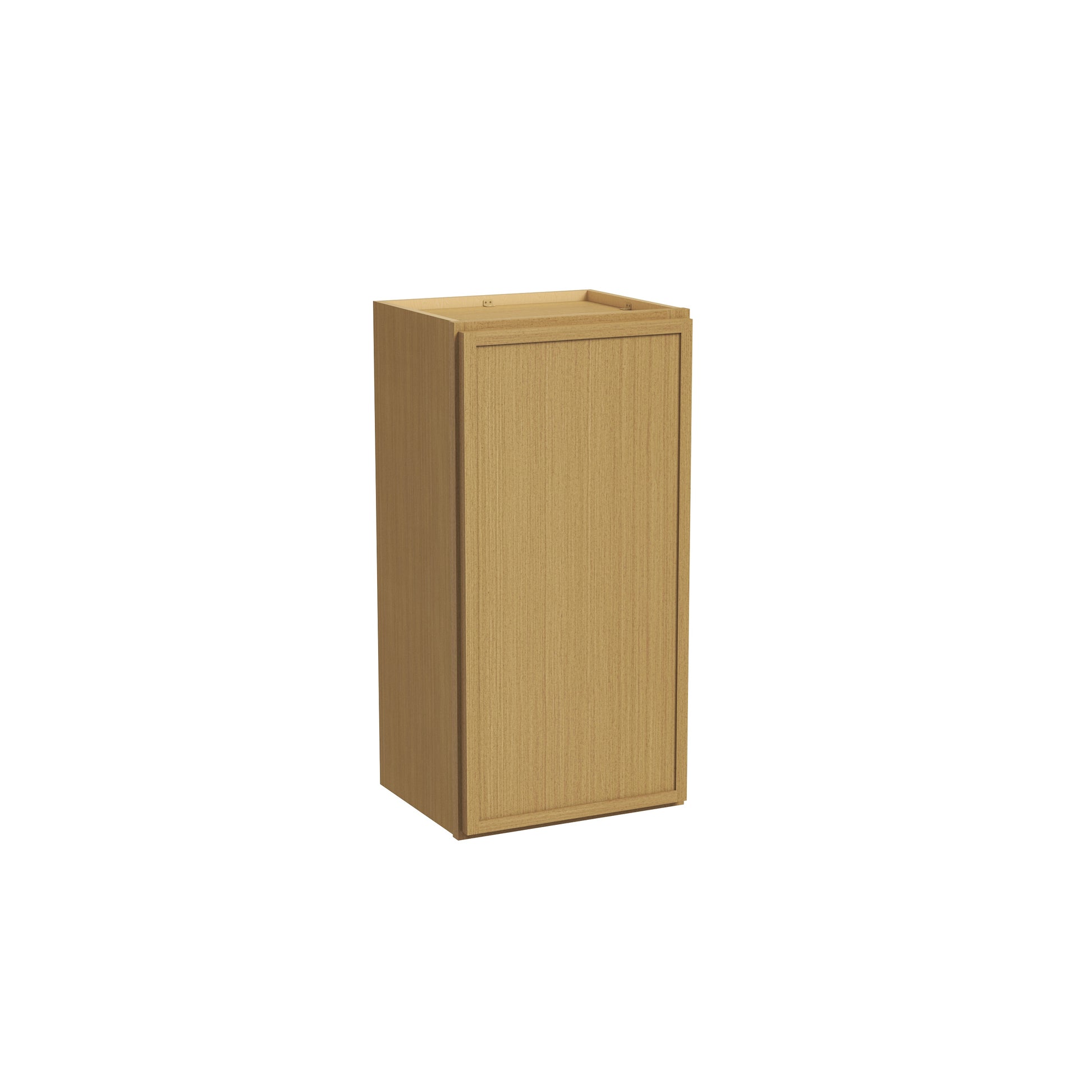 Slim White Oak RTA 9"-21"W x 12"D x 30"H Standard Wall Cabinet with 1 Door & 2 Shelves