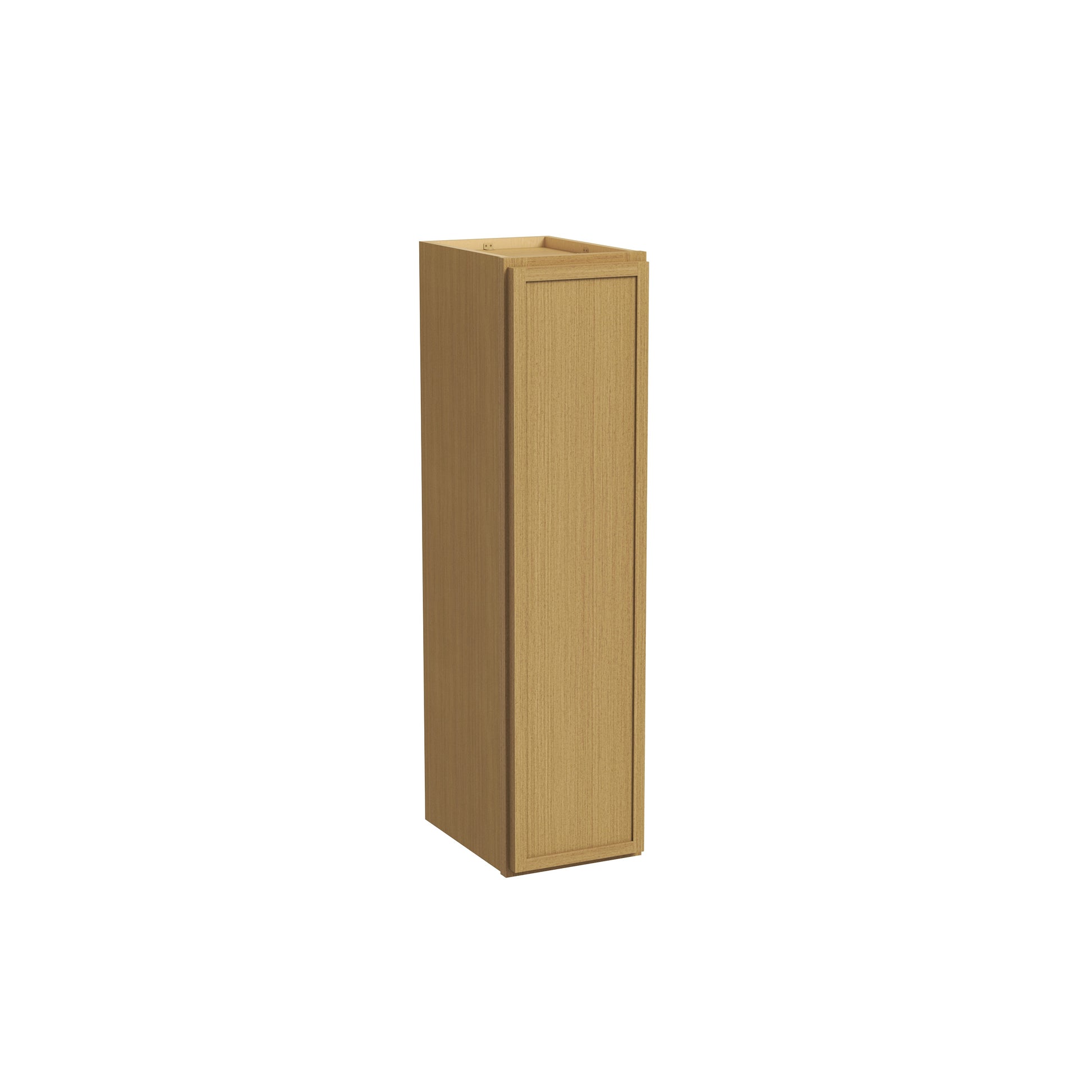 Slim White Oak RTA 9"-21"W x 12"D x 36"H Standard Wall Cabinet with 1 Door & 2 Shelves