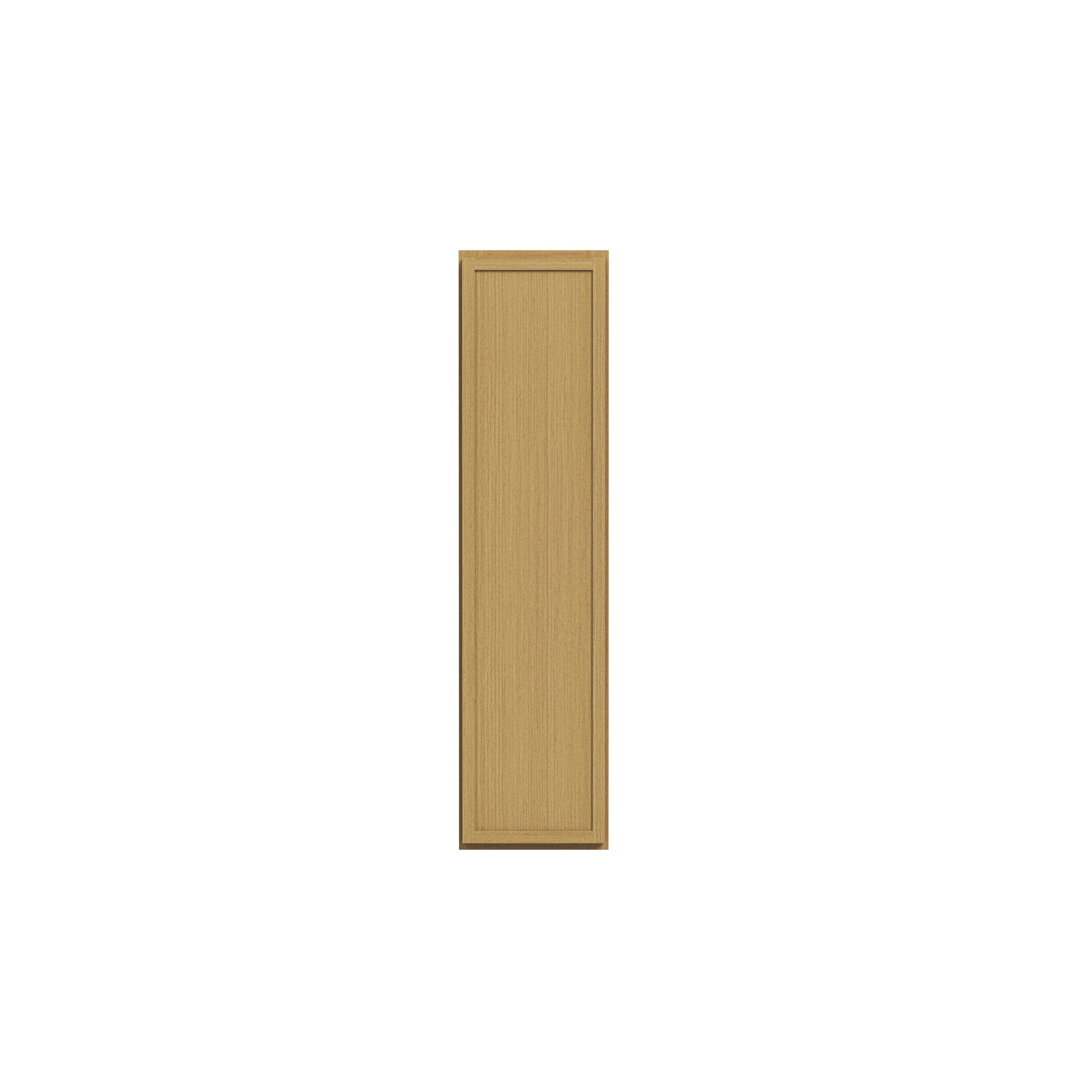 Slim White Oak RTA 9"-21"W x 12"D x 36"H Standard Wall Cabinet with 1 Door & 2 Shelves