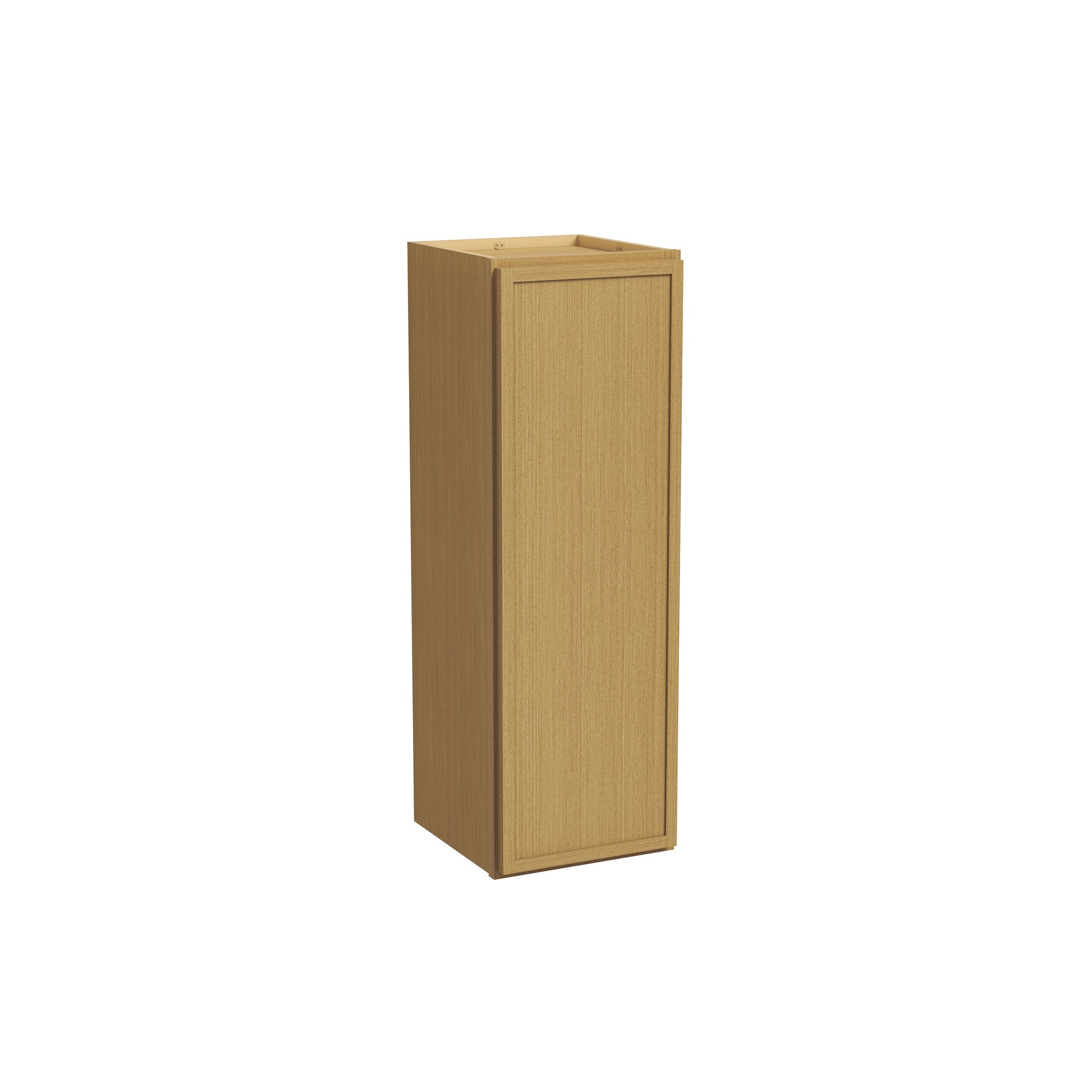 Slim White Oak RTA 9"-21"W x 12"D x 36"H Standard Wall Cabinet with 1 Door & 2 Shelves