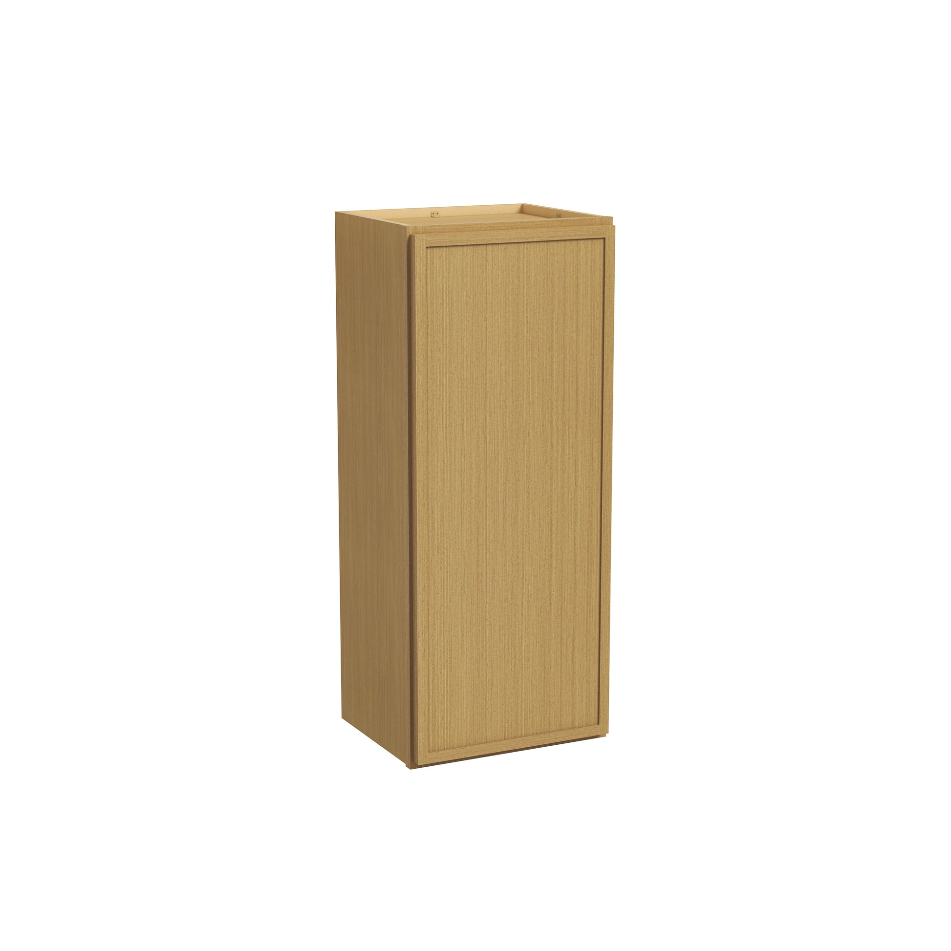Slim White Oak RTA 9"-21"W x 12"D x 36"H Standard Wall Cabinet with 1 Door & 2 Shelves